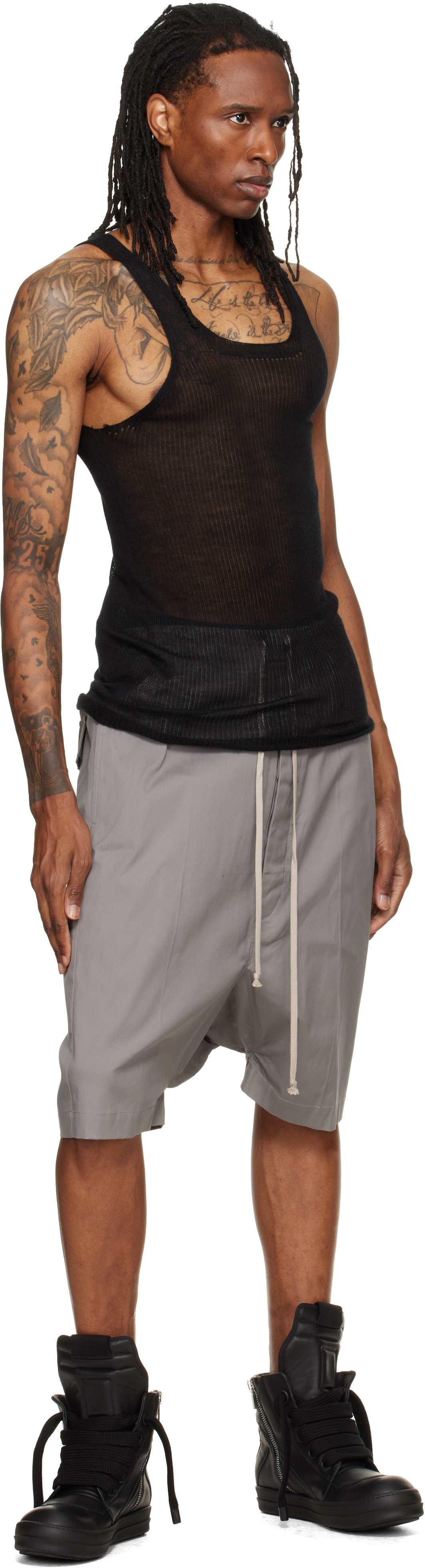 Rick Owens: Gray Tower Rick S Pods Shorts | SSENSE