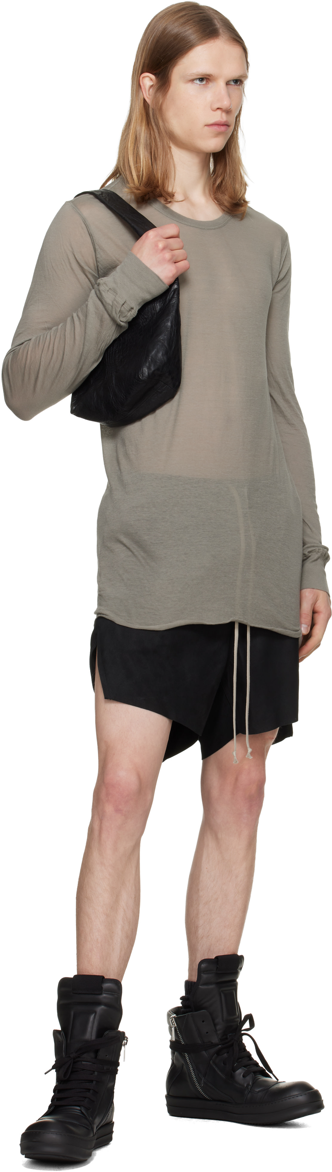 Rick Owens: ブラック Tower Rick S Boxers スエード ショートパンツ