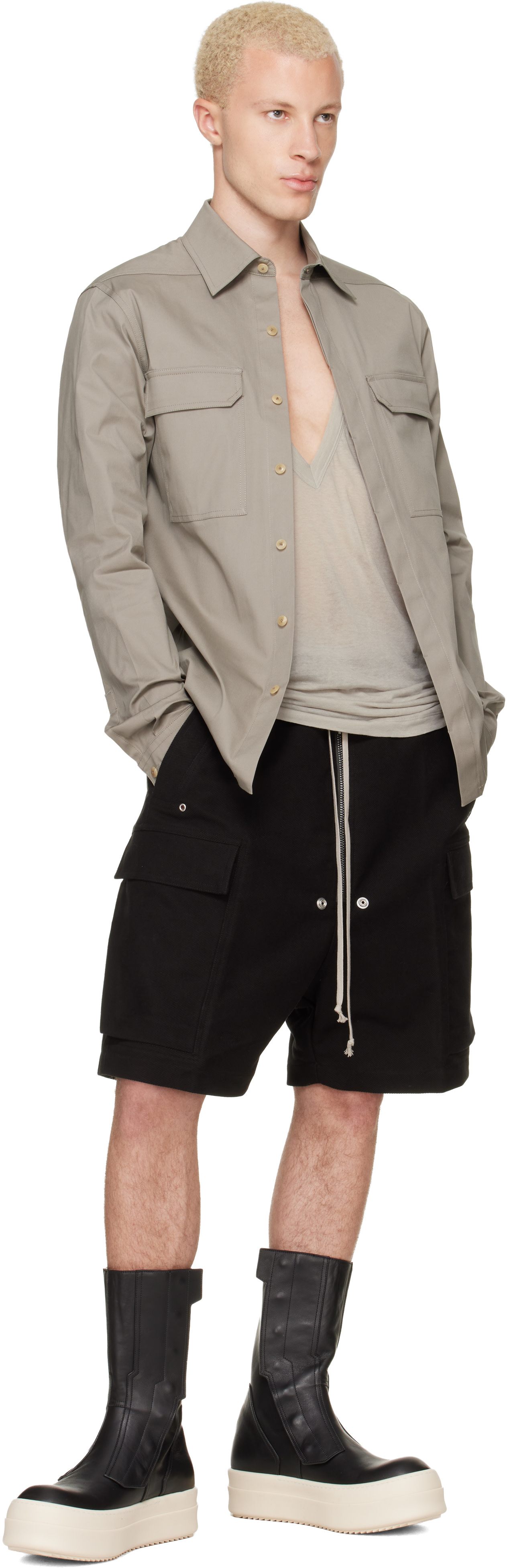 Rick Owens - 블랙 타워 카고벨라 쇼츠