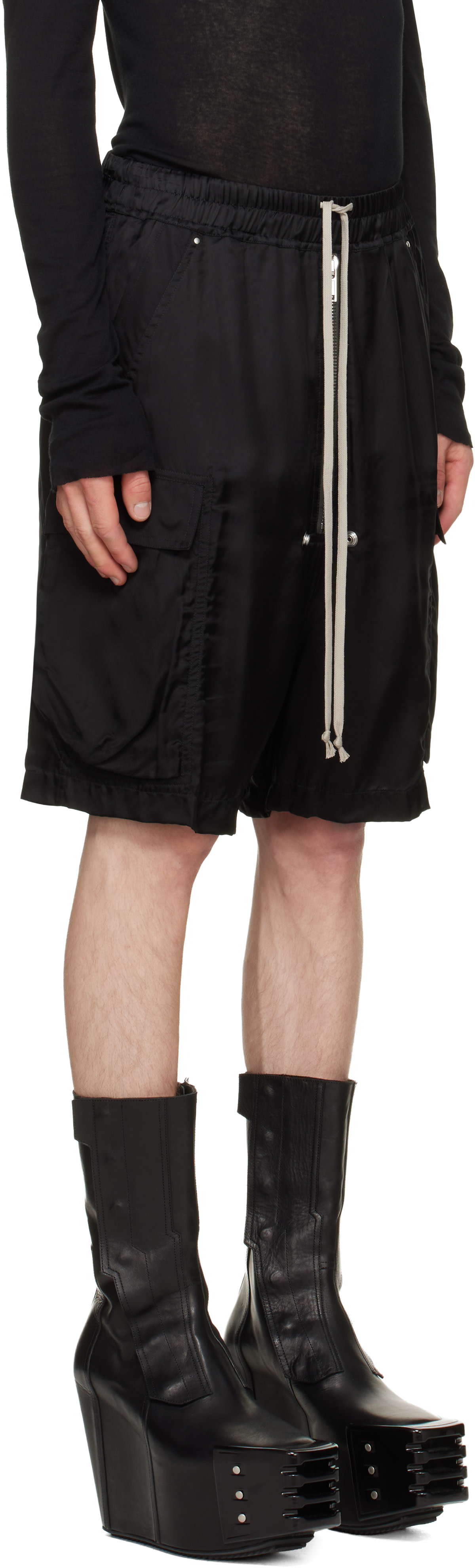 Rick Owens - 블랙 타워 카고벨라 쇼츠
