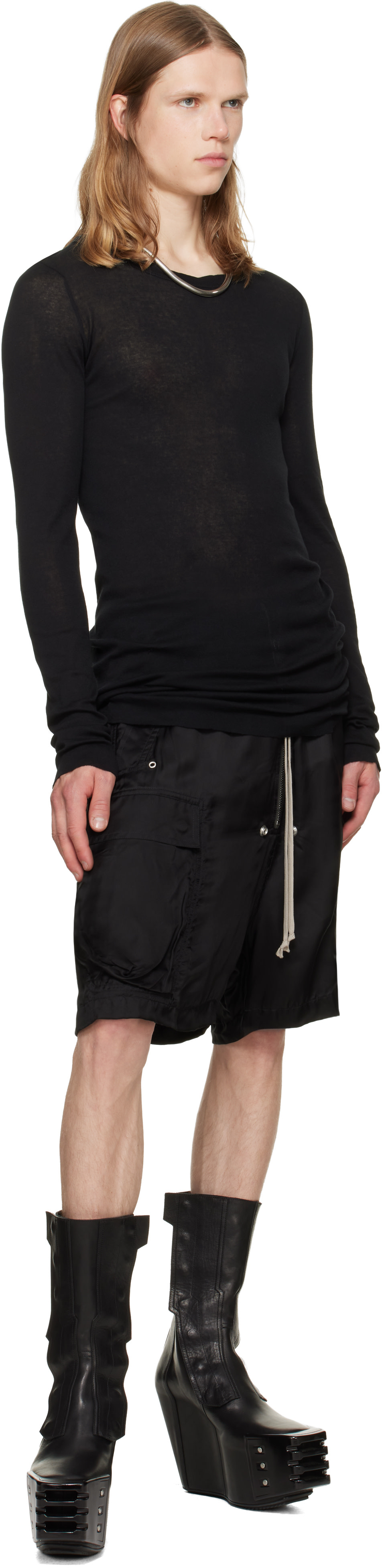 Rick Owens - 블랙 타워 카고벨라 쇼츠