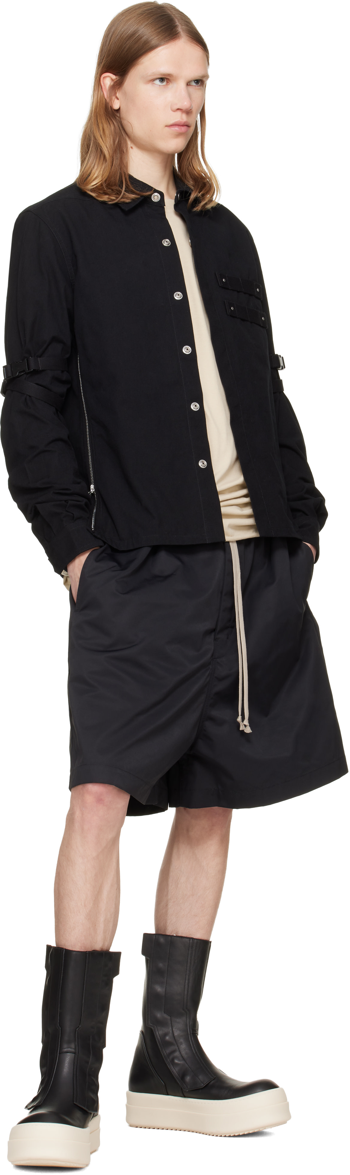 Rick Owens: Black Tower Faun Shorts | SSENSE
