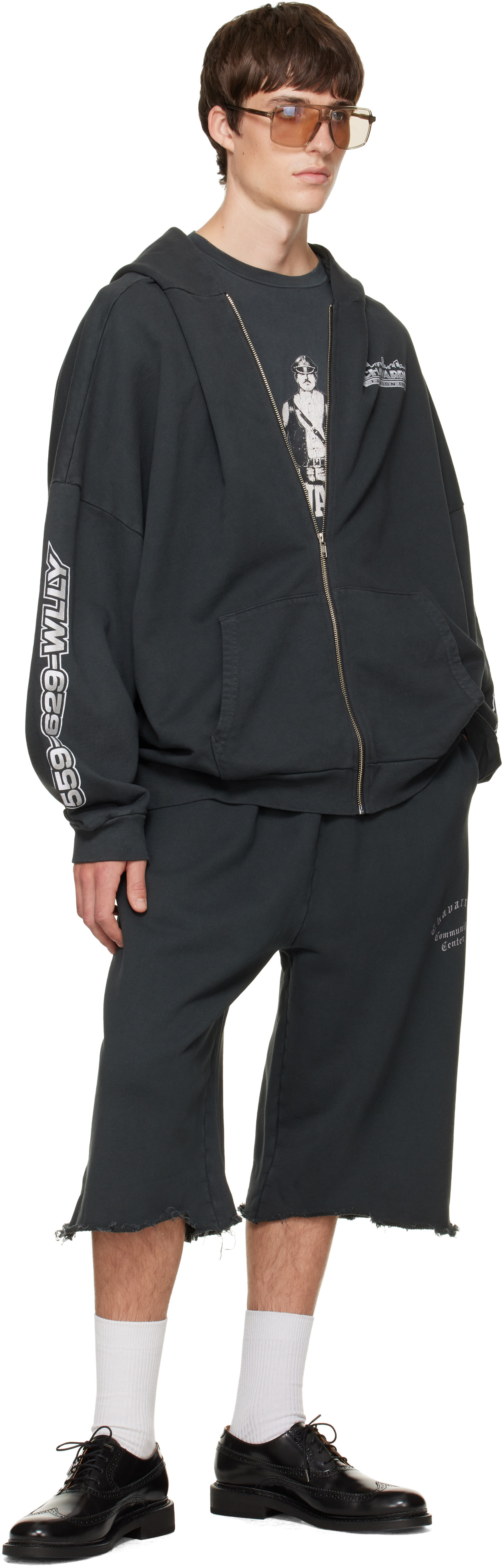 WILLY CHAVARRIA: ブラック 'Chavarria Community Center' Distressed