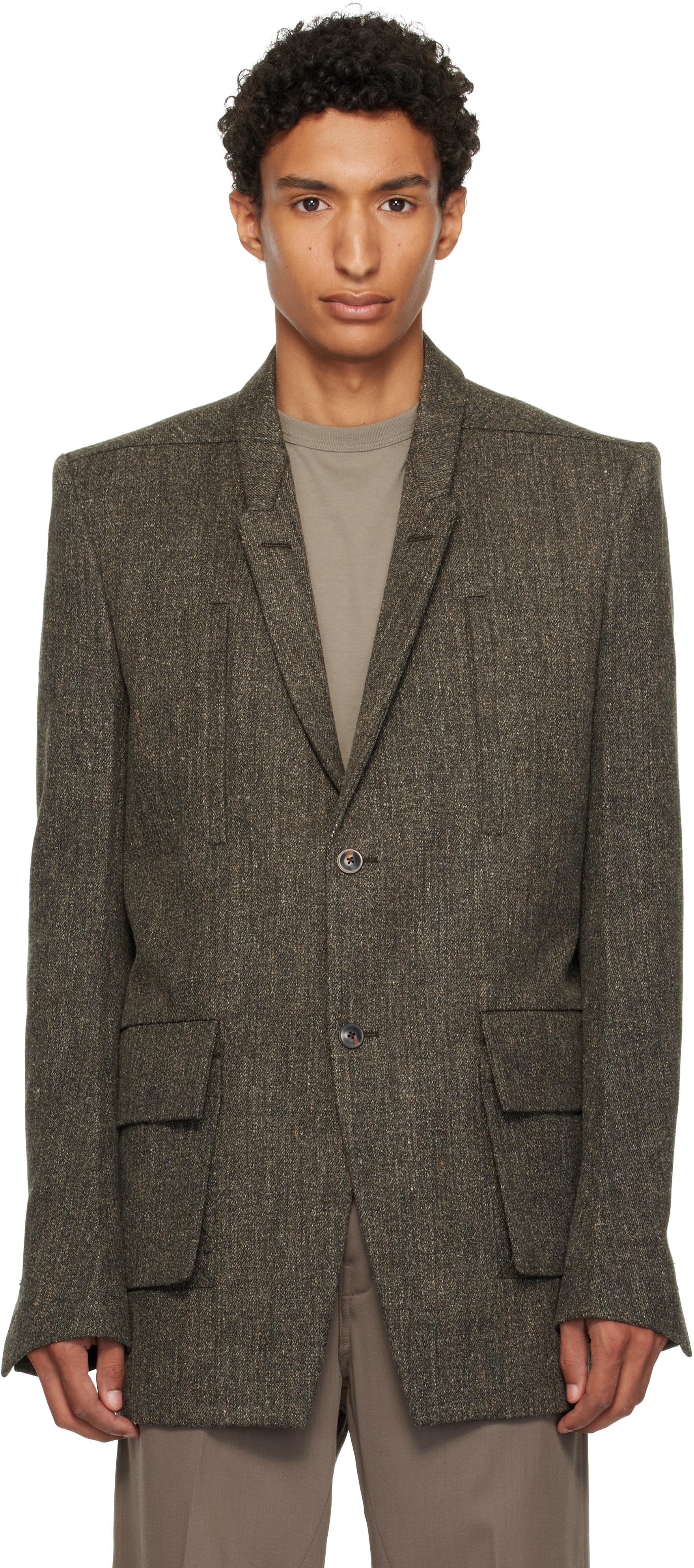 Rick Owens - Gray Tower Customs Blazer
