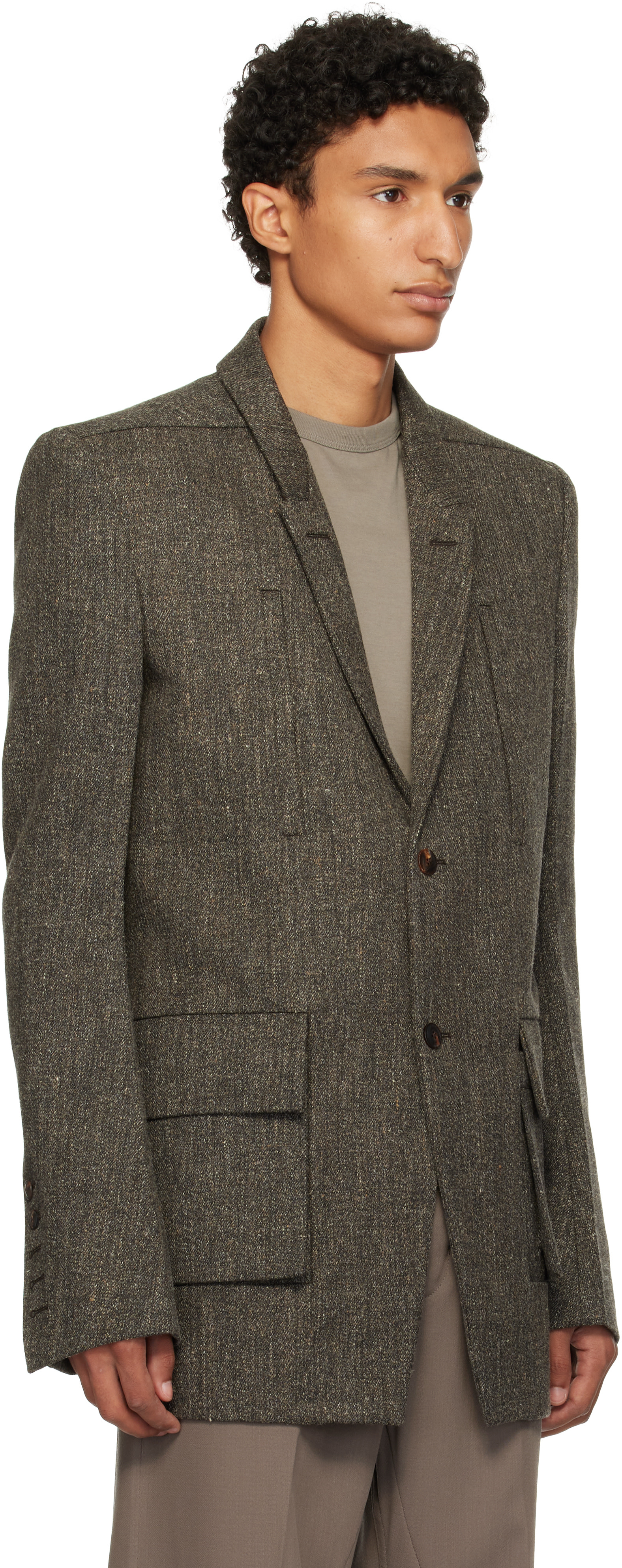 Rick Owens - Gray Tower Customs Blazer