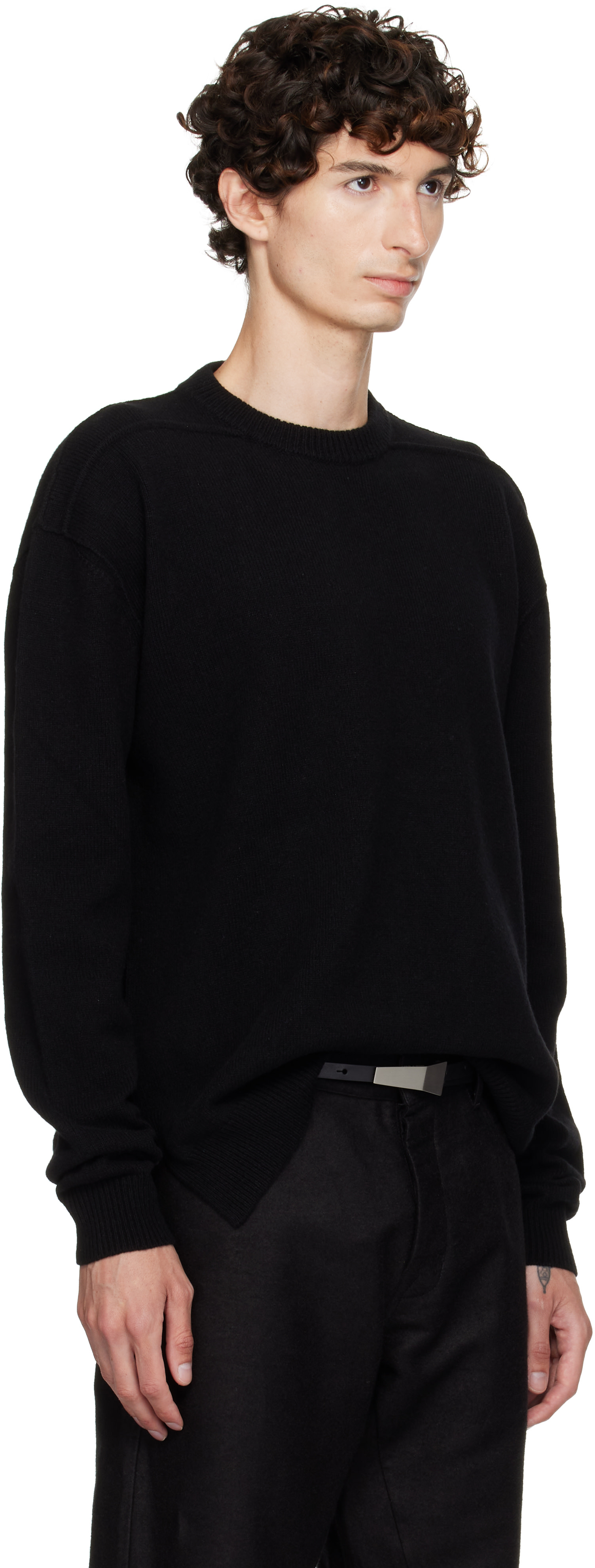 Rick Owens - Pull noir à encolure arrondie - Tower