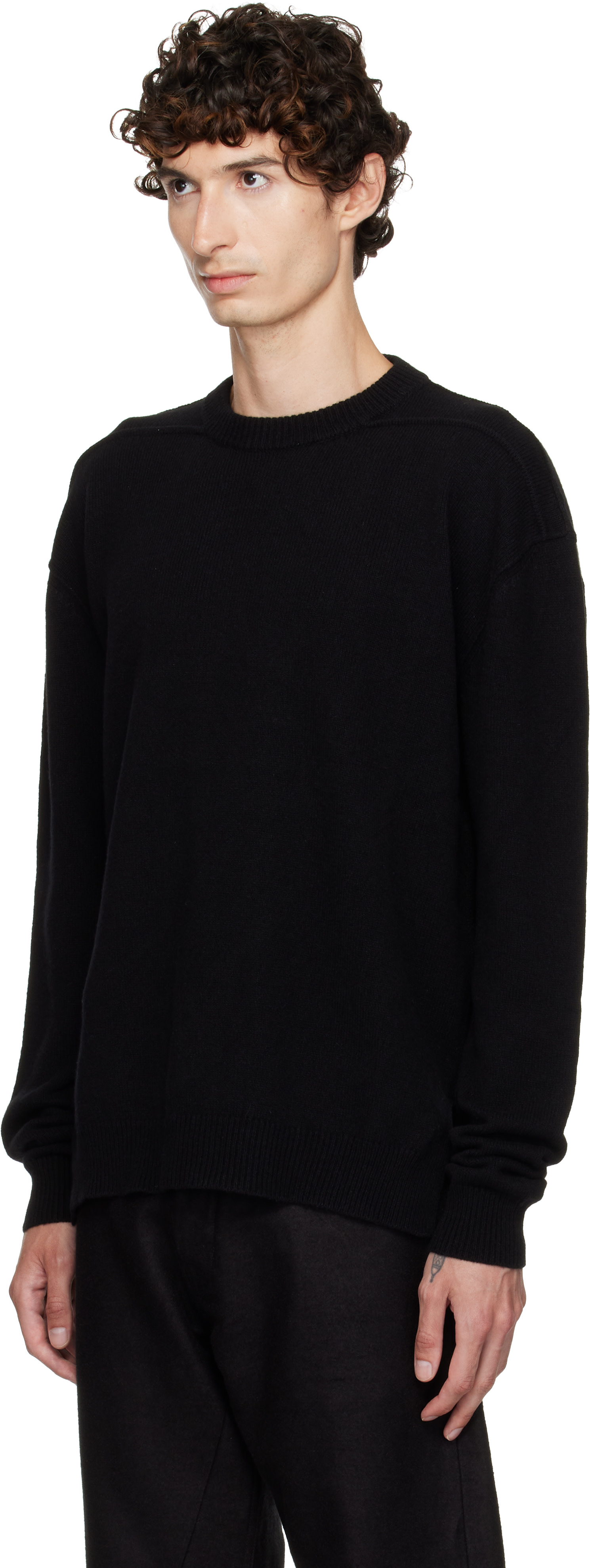 Rick Owens - Pull noir à encolure arrondie - Tower