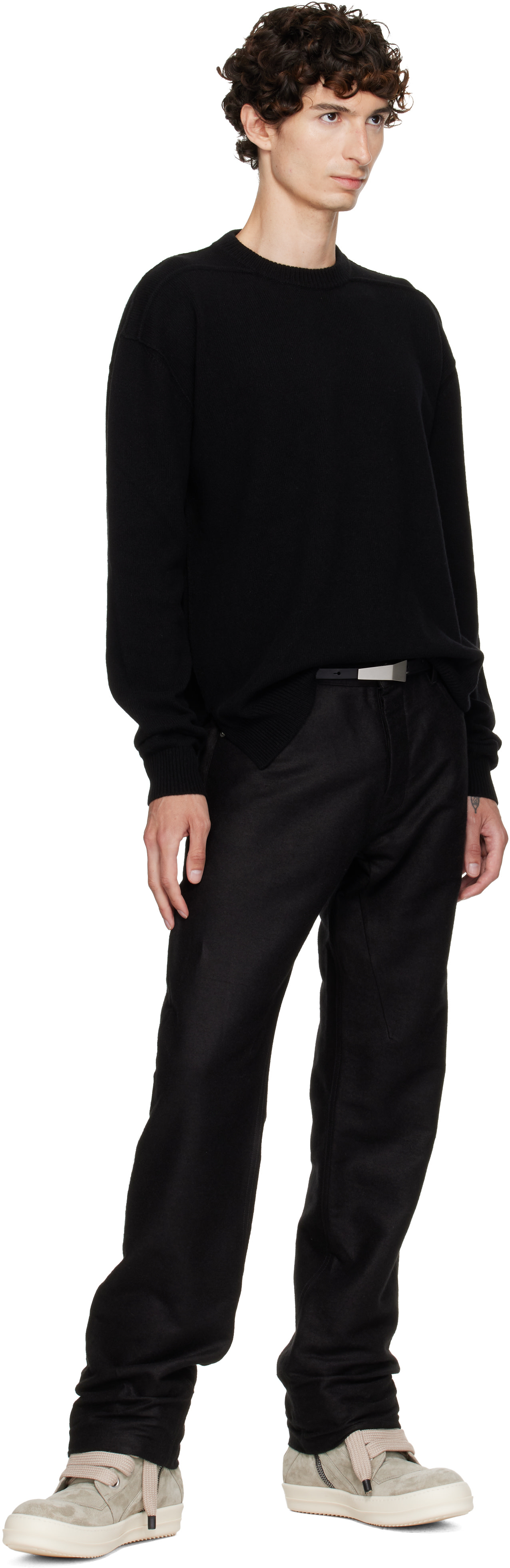 Rick Owens - Pull noir à encolure arrondie - Tower