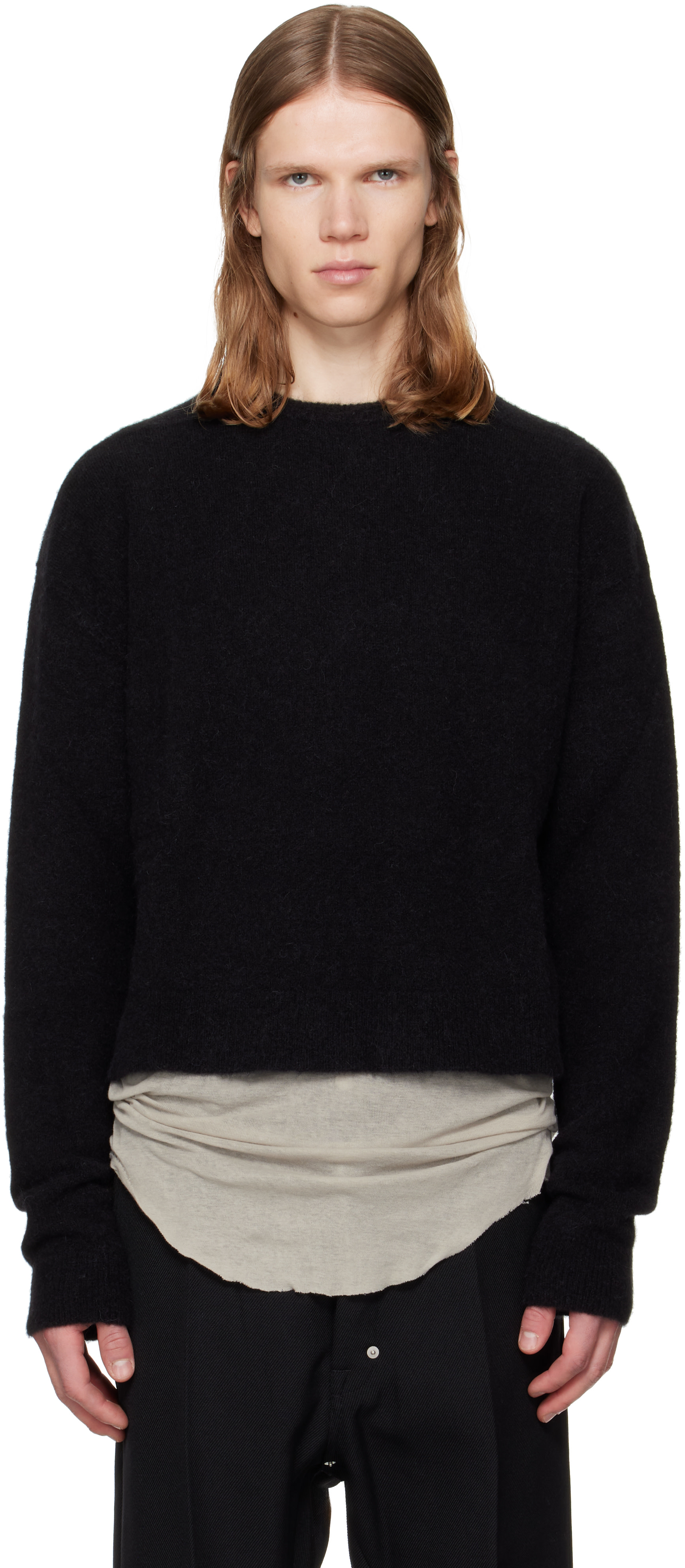 Rick Owens - 블랙 타워 라운드넥 스웨터