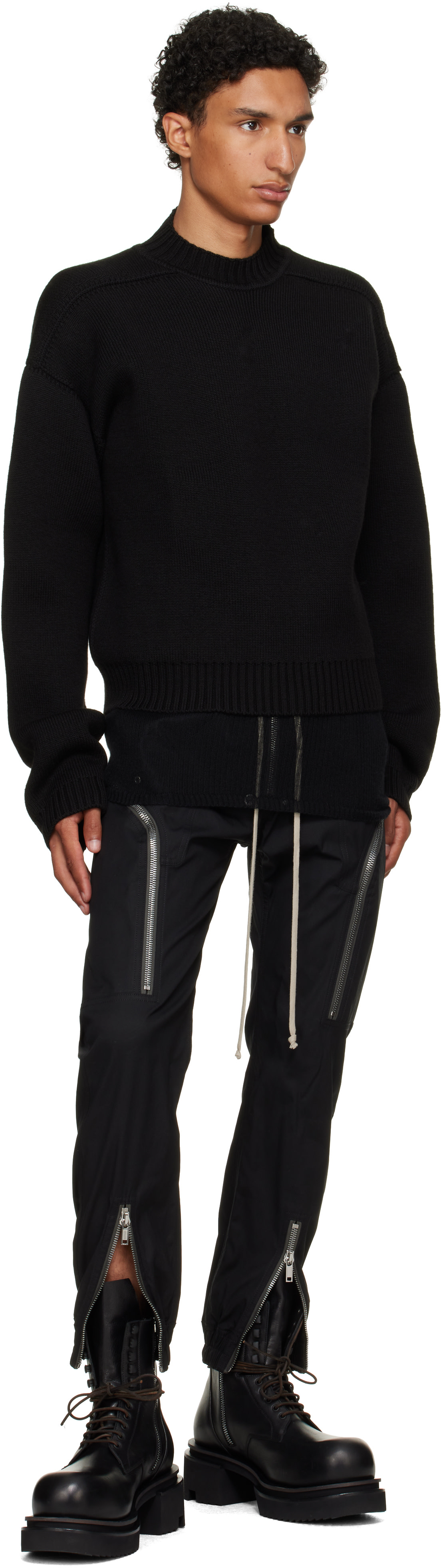 Rick Owens - ブラック Tower Tommy リバーシブル セーター
