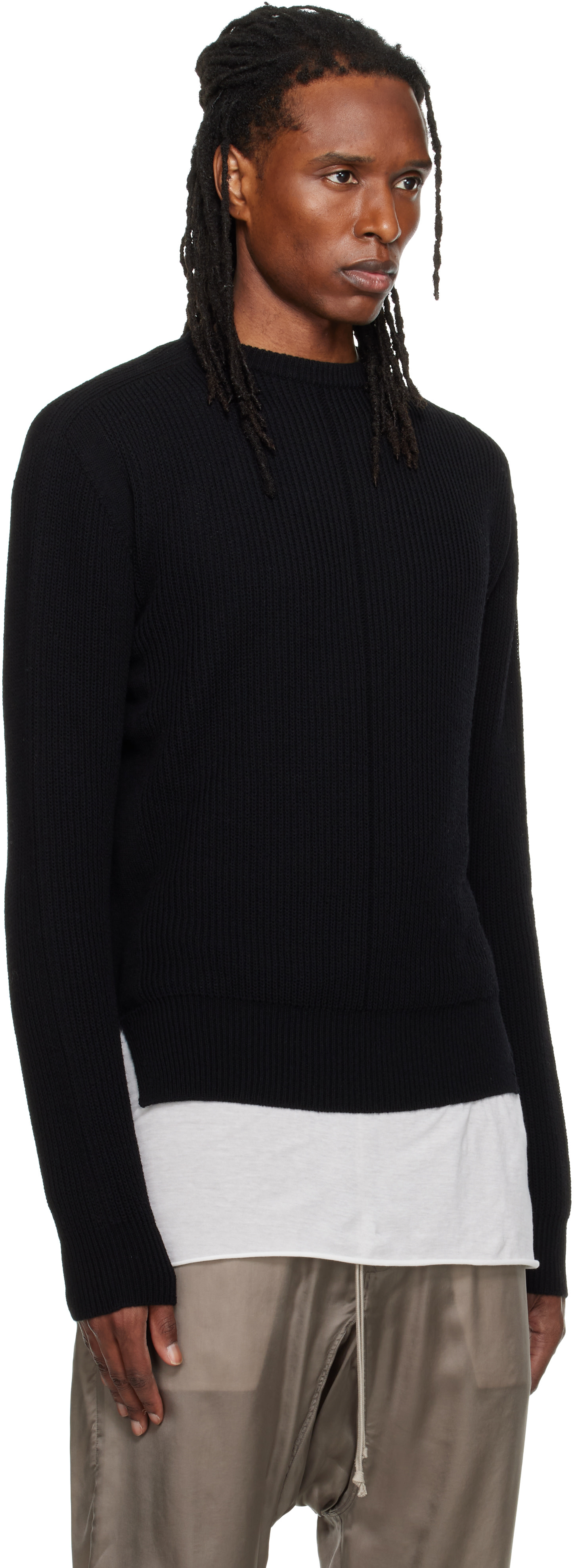 Rick Owens - Pull noir à encolure arrondie - Tower