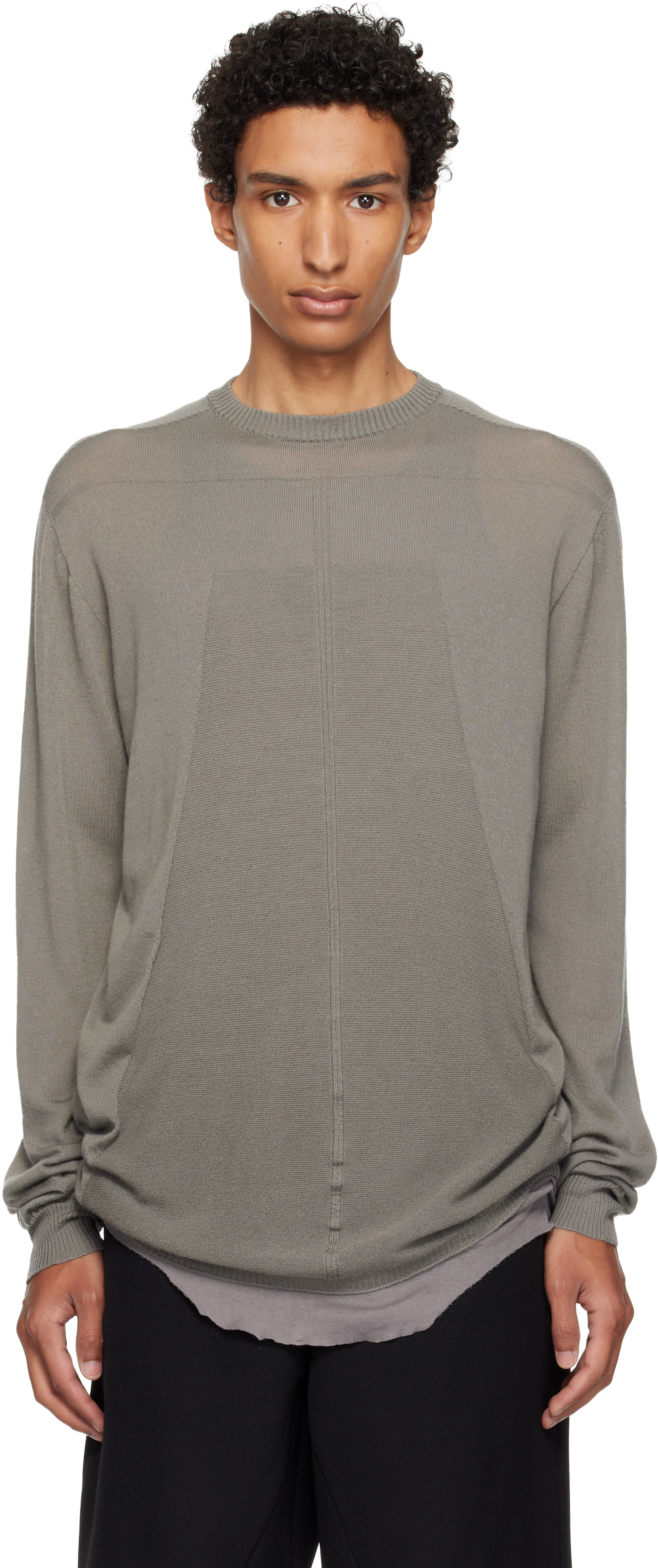 Rick Owens: Taupe Tower Oversized Level Sweater | SSENSE Japan
