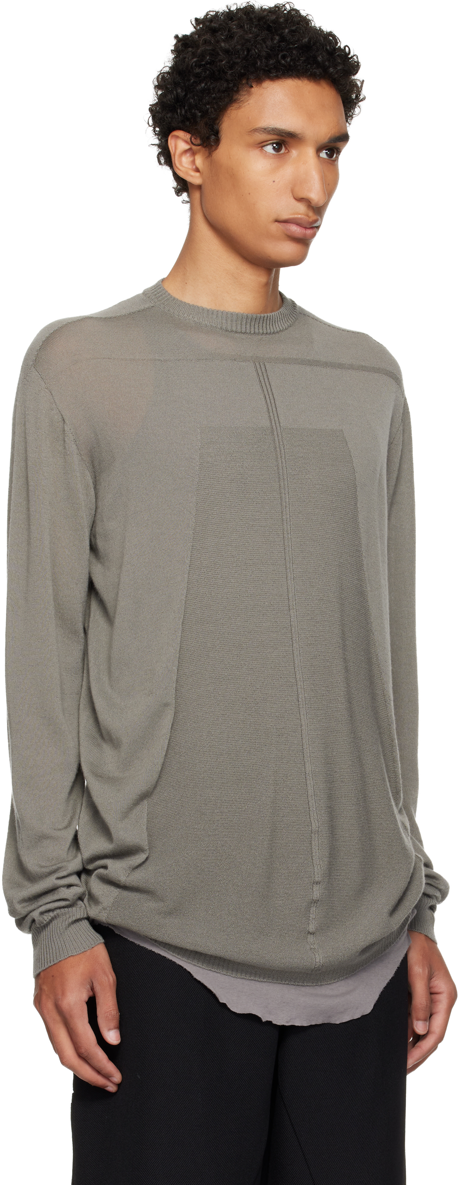Rick Owens: Taupe Tower Oversized Level Sweater | SSENSE Puerto Rico