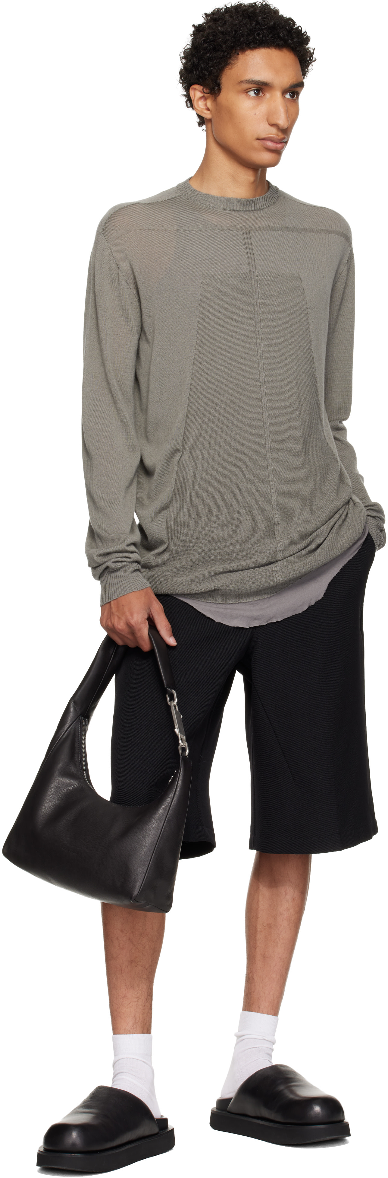 Rick Owens: Taupe Tower Oversized Level Sweater | SSENSE Japan