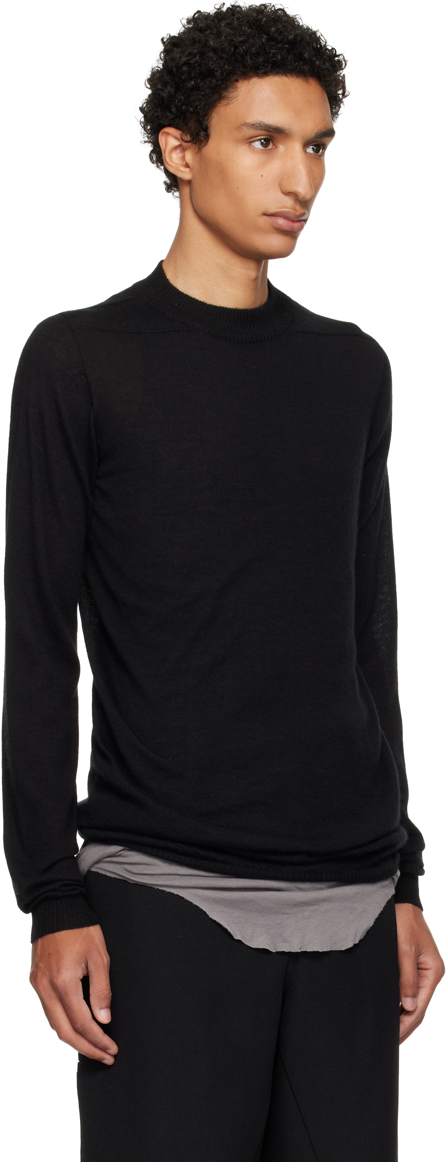 Rick Owens: ブラック Tower Level Lupetto セーター | SSENSE 日本