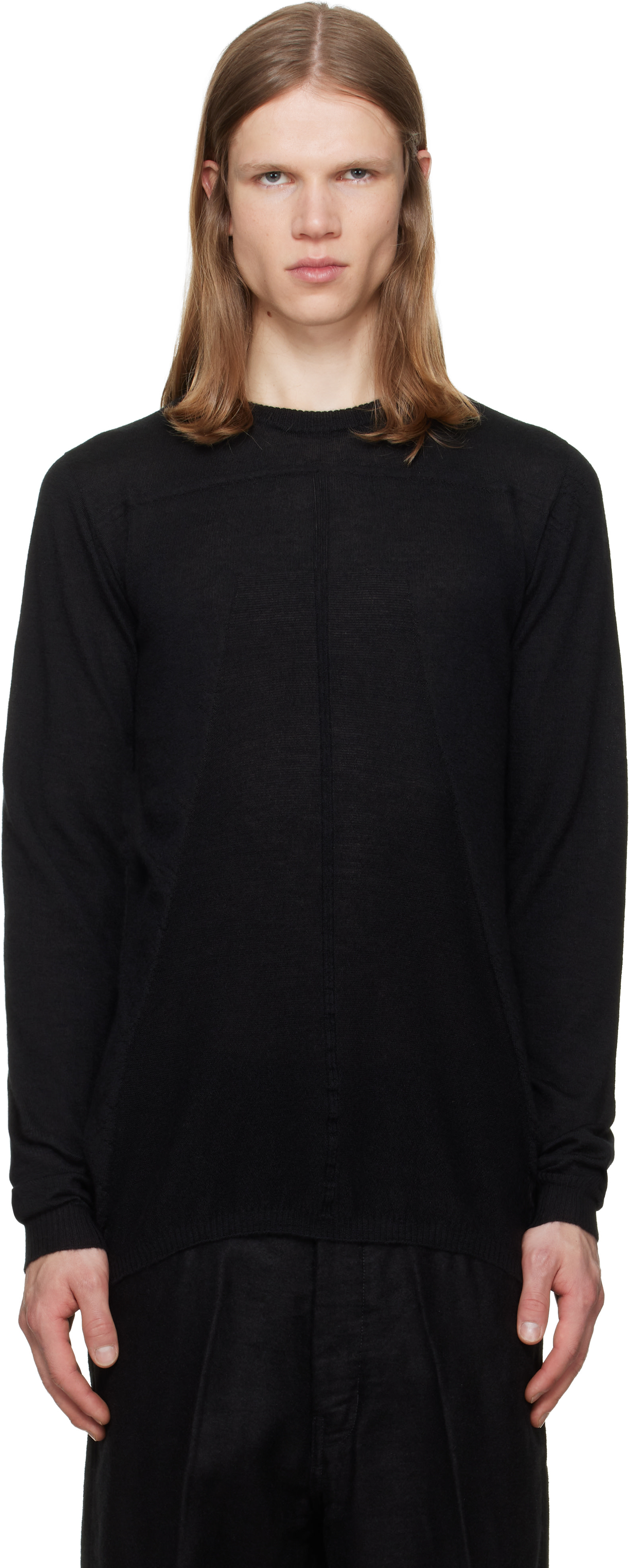 Rick Owens: Black Tower Biker Level Sweater | SSENSE