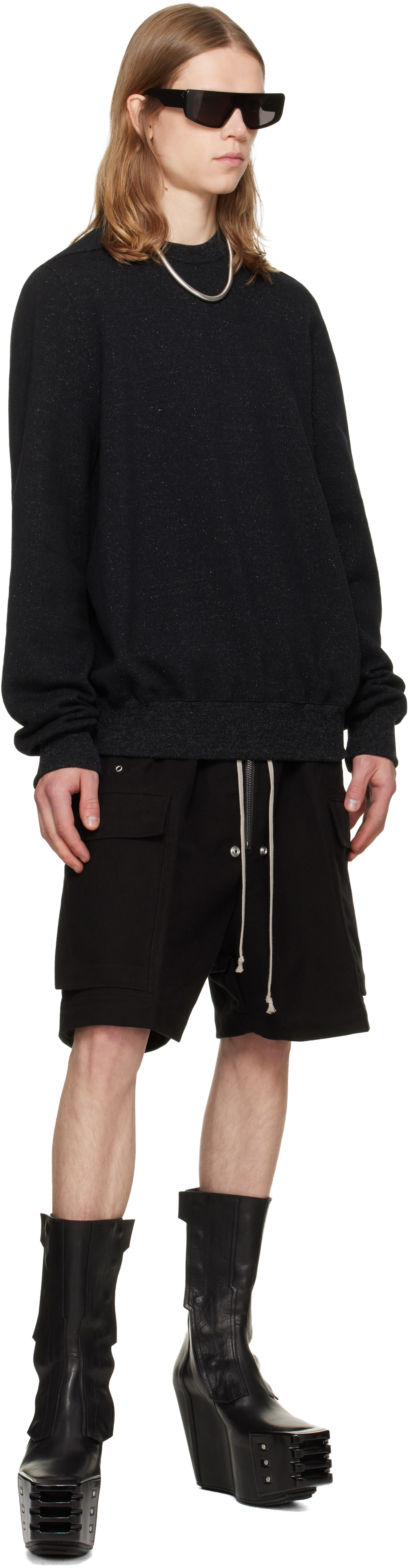 Rick Owens - 블랙 타워 크루넥 스웨트셔츠