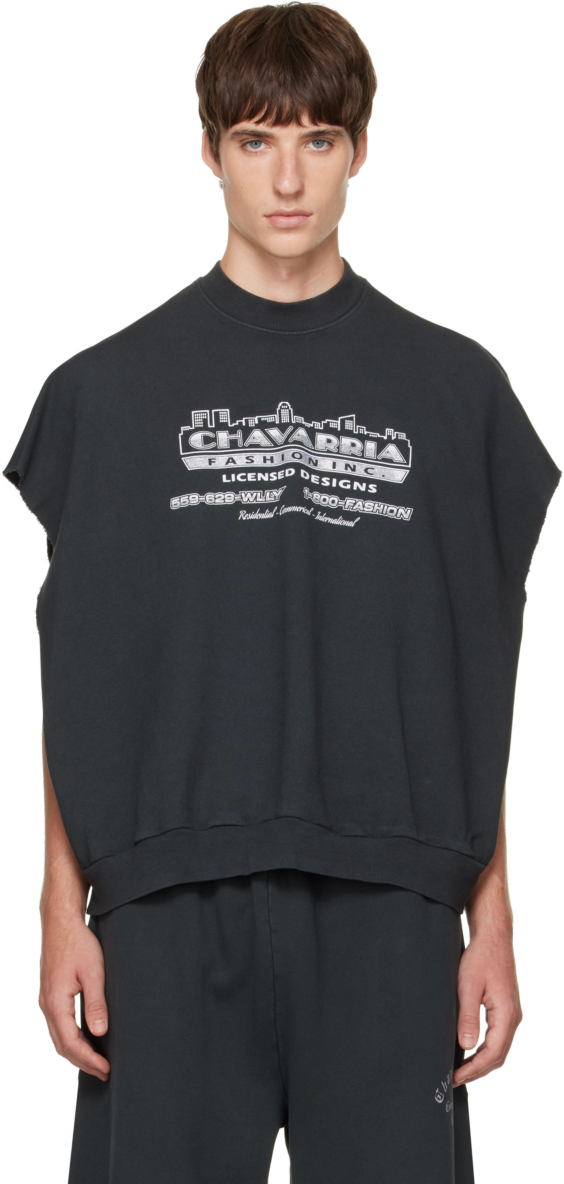 WILLY CHAVARRIA  スウェット トレーナー Sサイズ WILLY CHAVARRIA: Black 'Chavarria Licensed Designs' Muscle