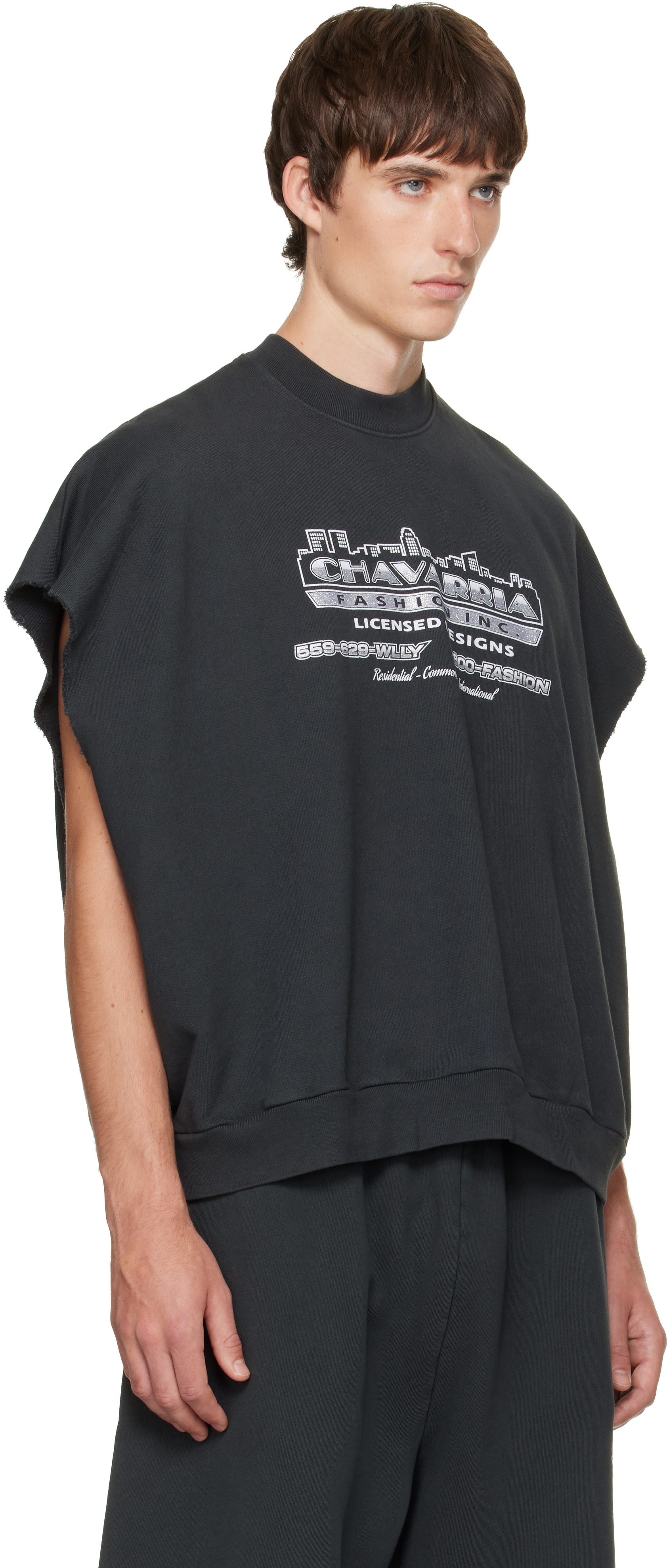 WILLY CHAVARRIA: Black 'Chavarria Licensed Designs' Muscle