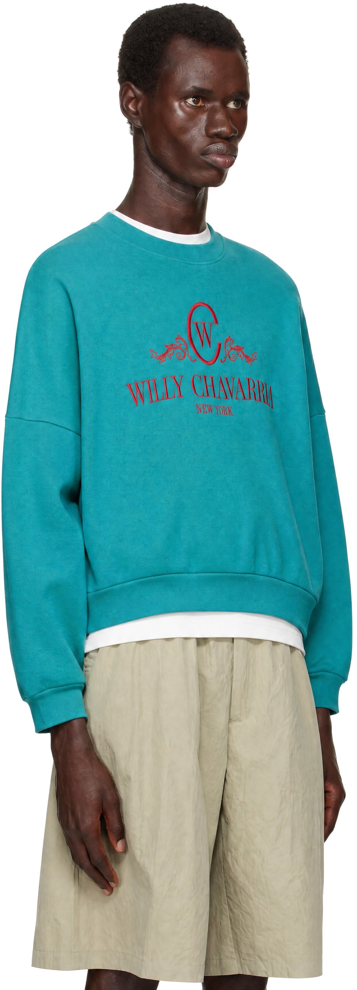 WILLY CHAVARRIA  スウェット WILLY CHAVARRIA: グリーン OS Chavantino Hooligan クルーネック