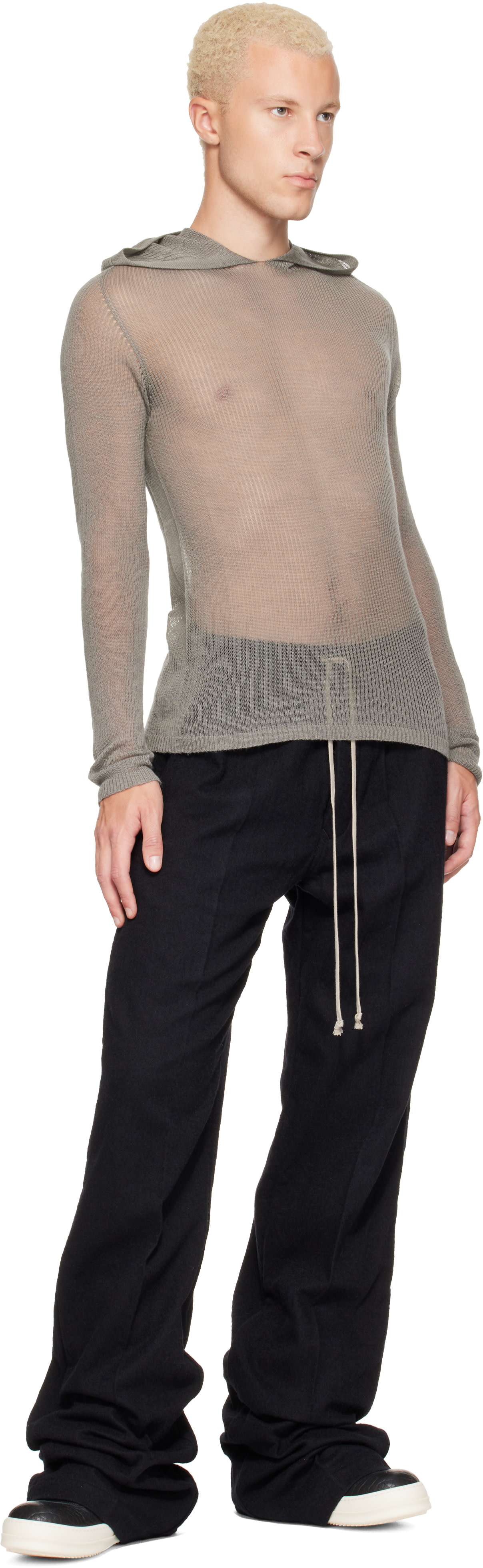 Rick Owens - 그레이 타워 시스루 후디