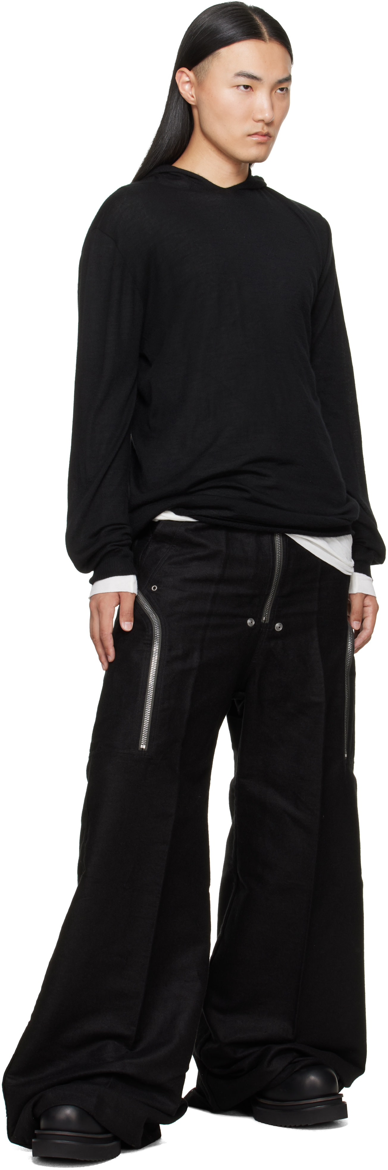 Rick Owens - Pull à capuche surdimensionné noir - Tower
