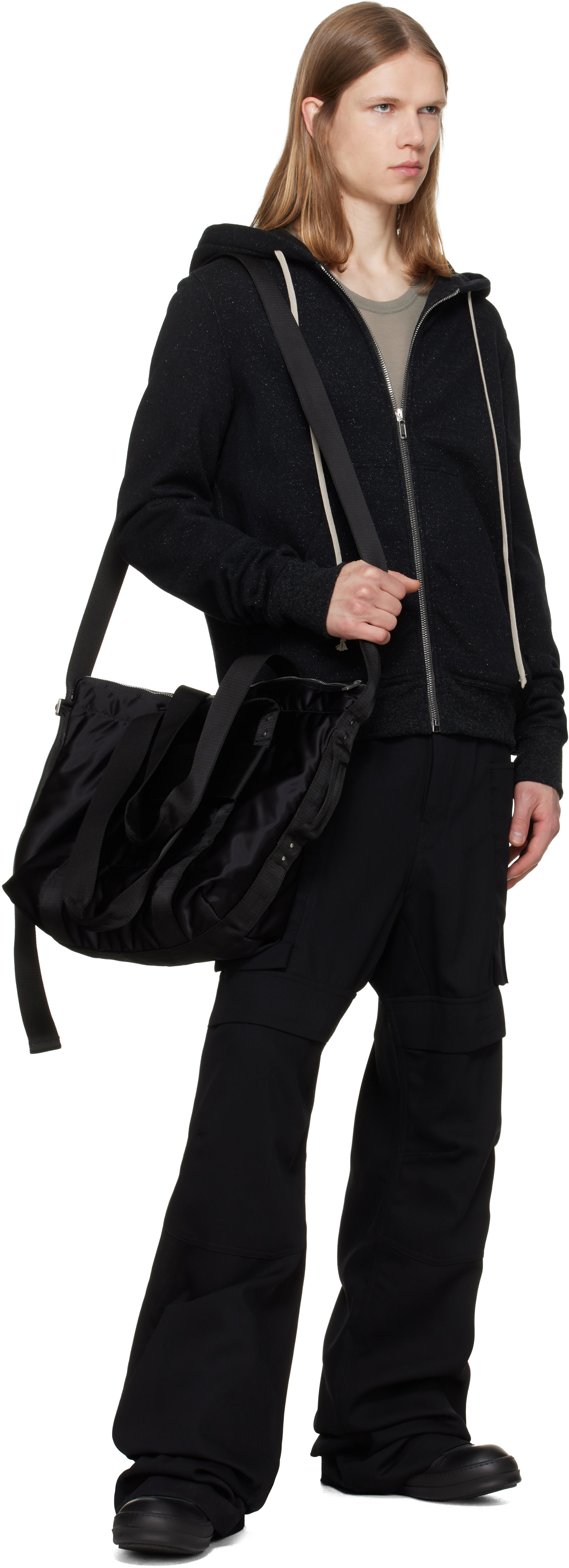 Rick Owens: Black Tower Jason Hoodie | SSENSE
