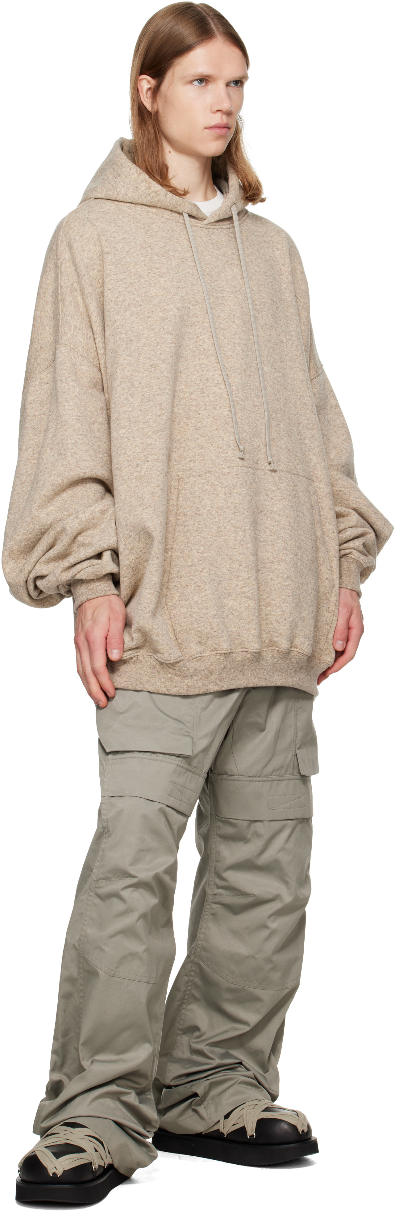 Rick Owens - Pull à capuche Hun beige - Tower