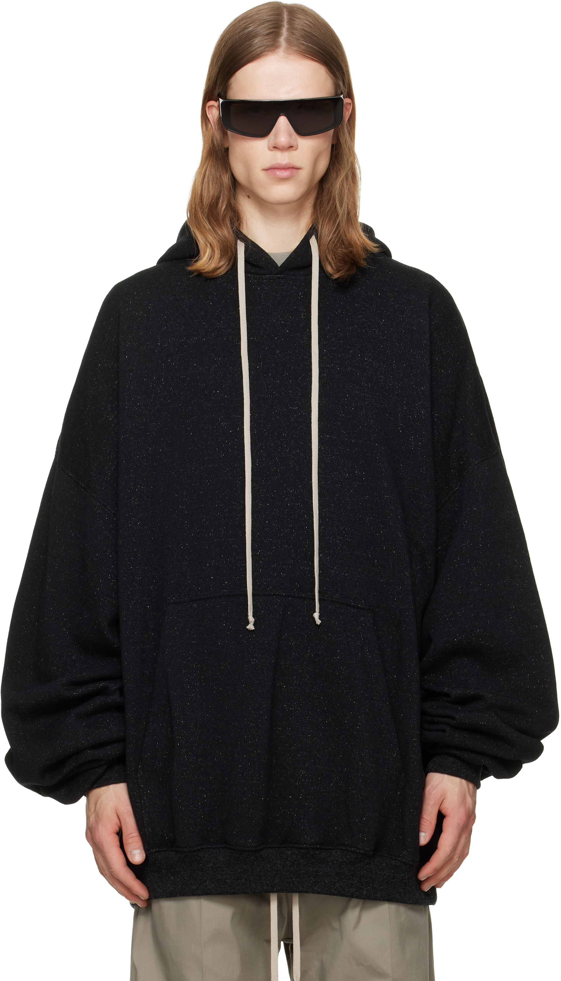 Rick Owens: Black Tower Hun Hoodie | SSENSE