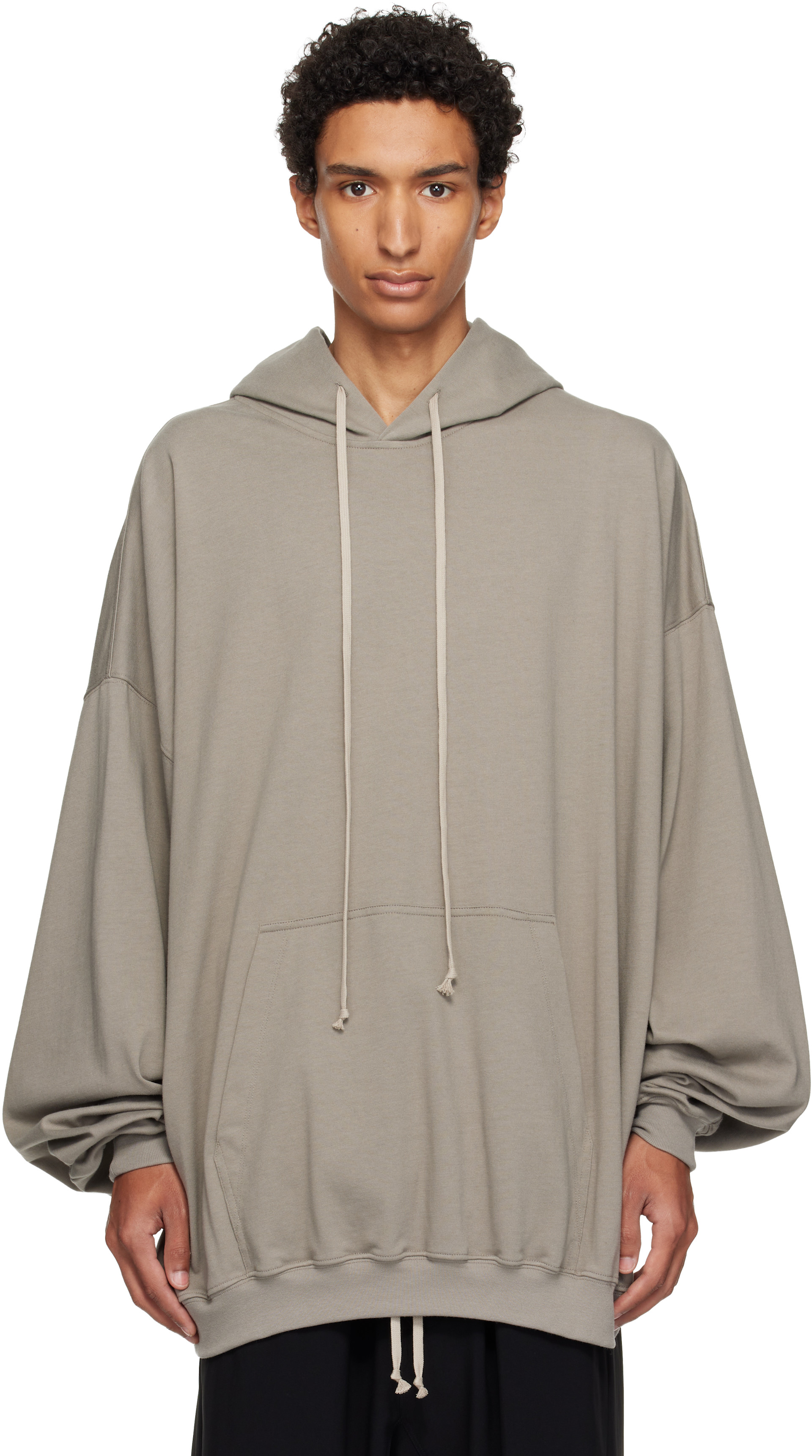 Rick Owens - Pull à capuche Hun taupe - Tower