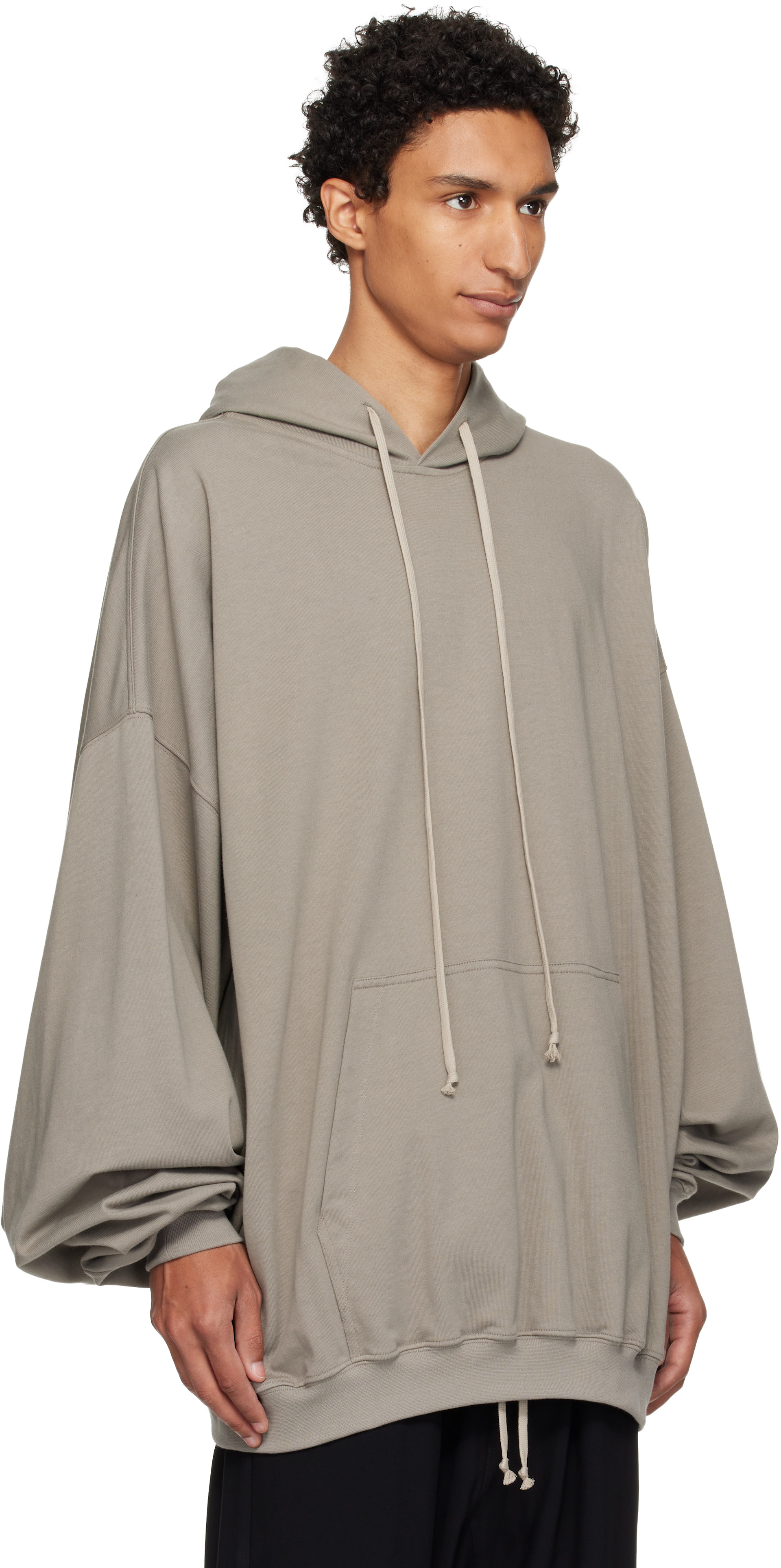 Rick Owens - Pull à capuche Hun taupe - Tower