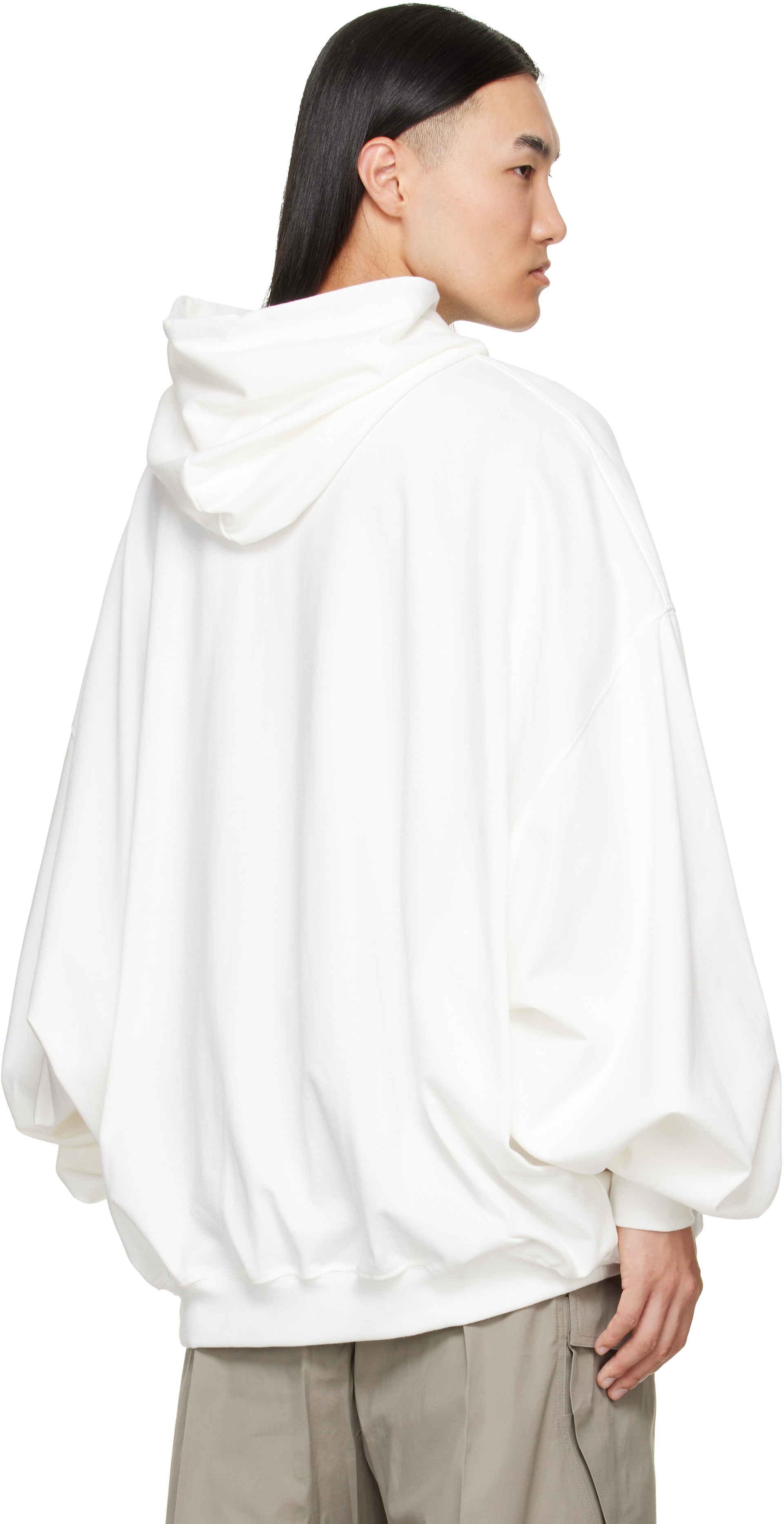 Rick Owens - Pull à capuche Hun blanc cassé - Tower