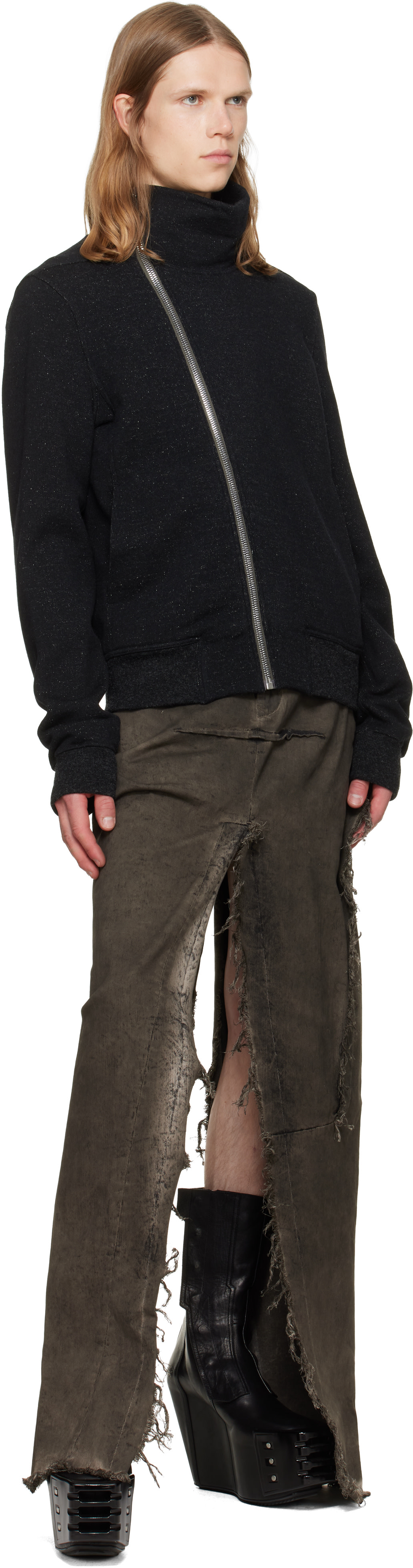 Rick Owens: Black Tower Bauhaus Jogger Track Jacket | SSENSE
