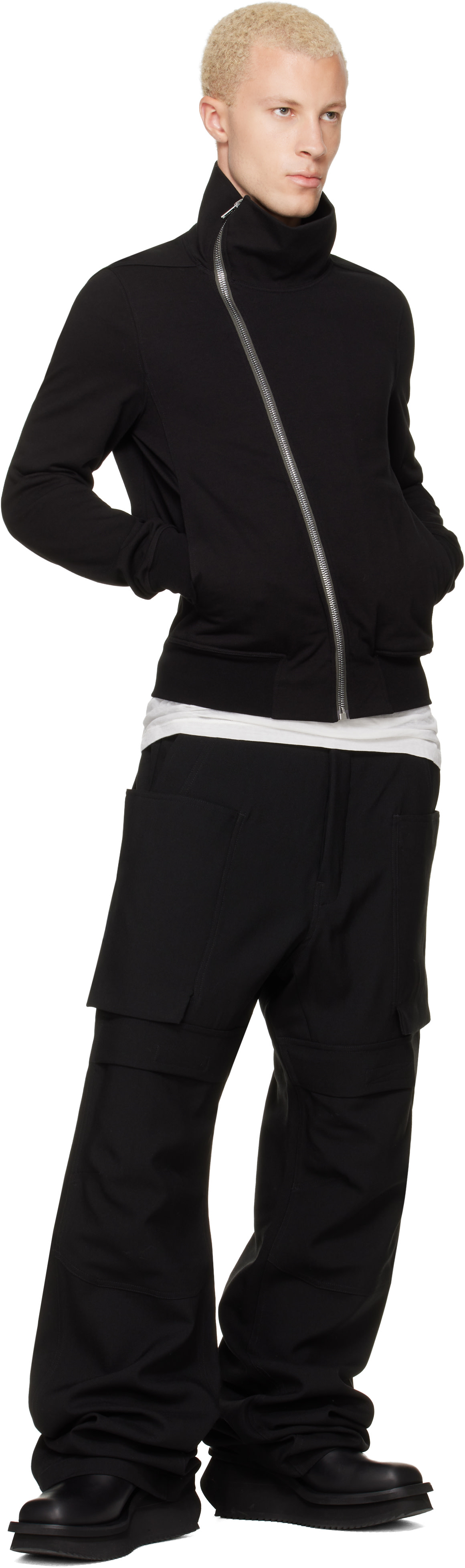 Rick Owens - Pull molletonné noir à poches Bauhaus - Tower