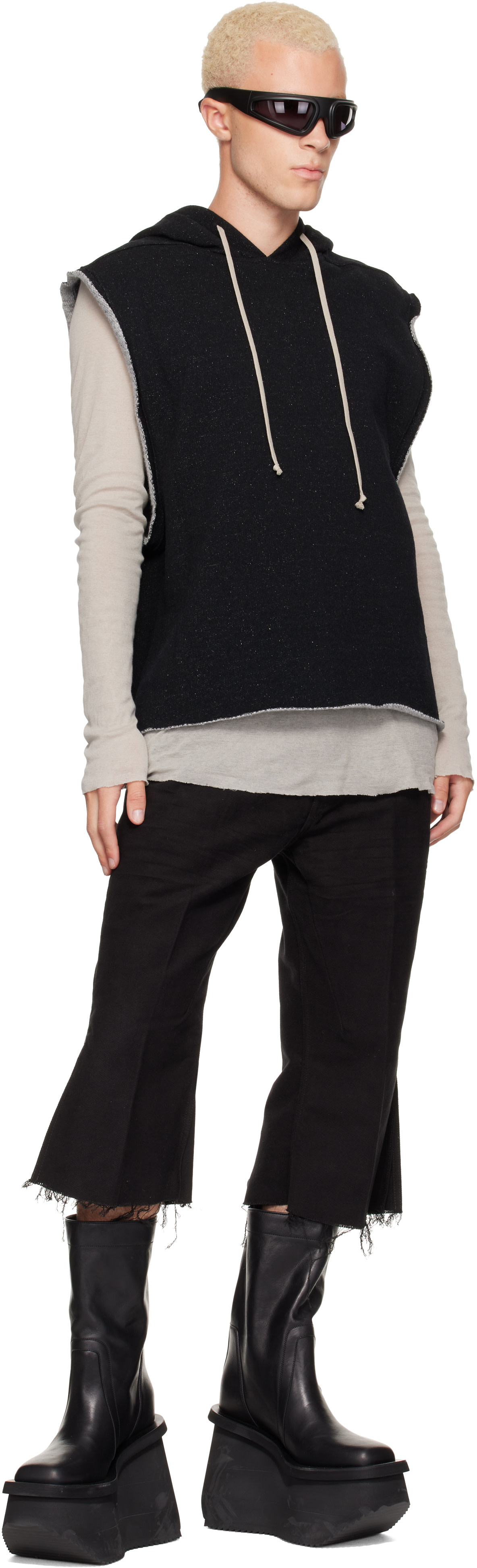 Rick Owens - Pull à capuche RL noir - Tower