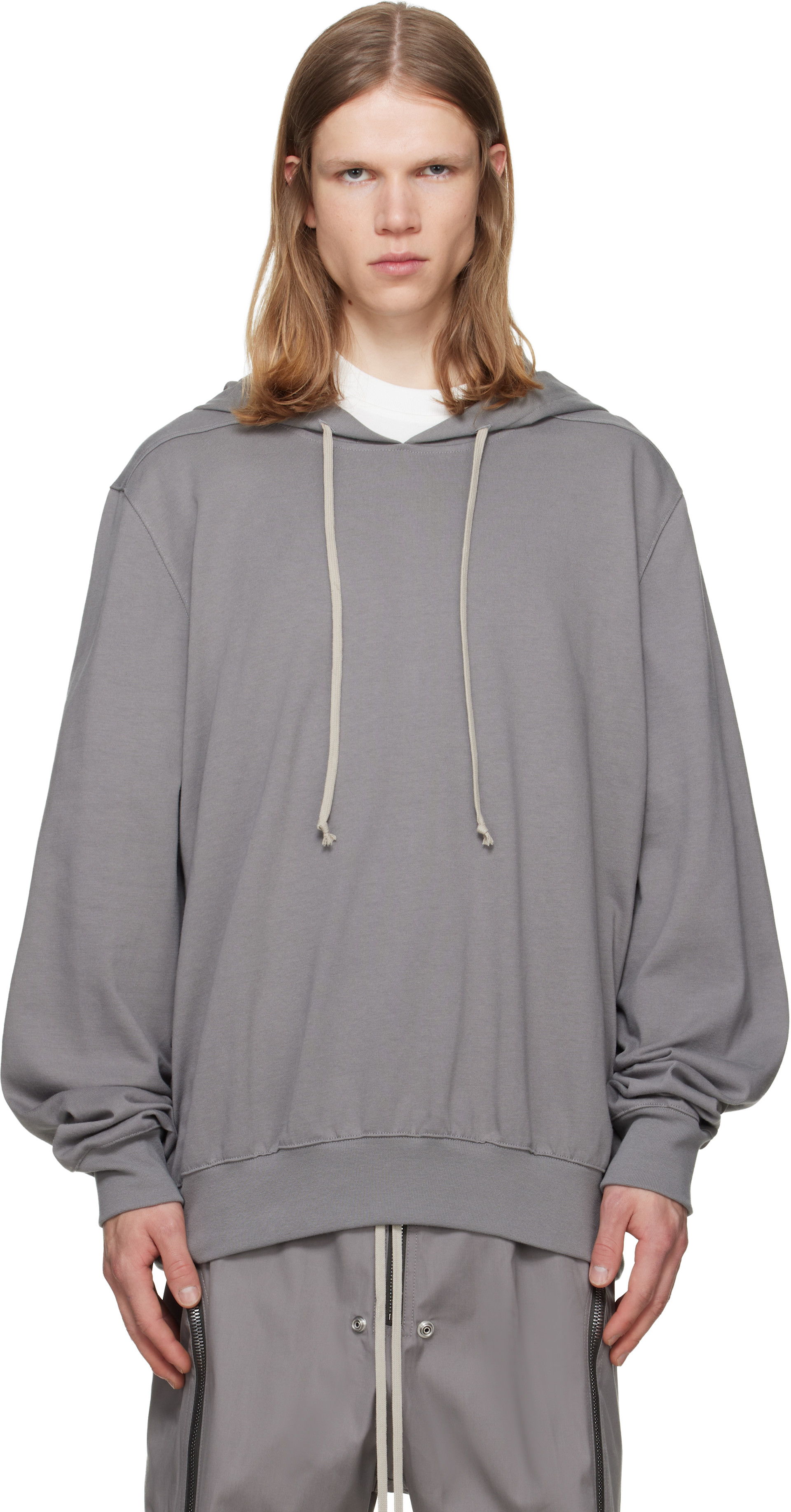 リックオウエンス 19AW HEAVY JERSEY HOODIE パーカー S Rick Owens: Gray Tower Heavy Jersey Hoodie | SSENSE