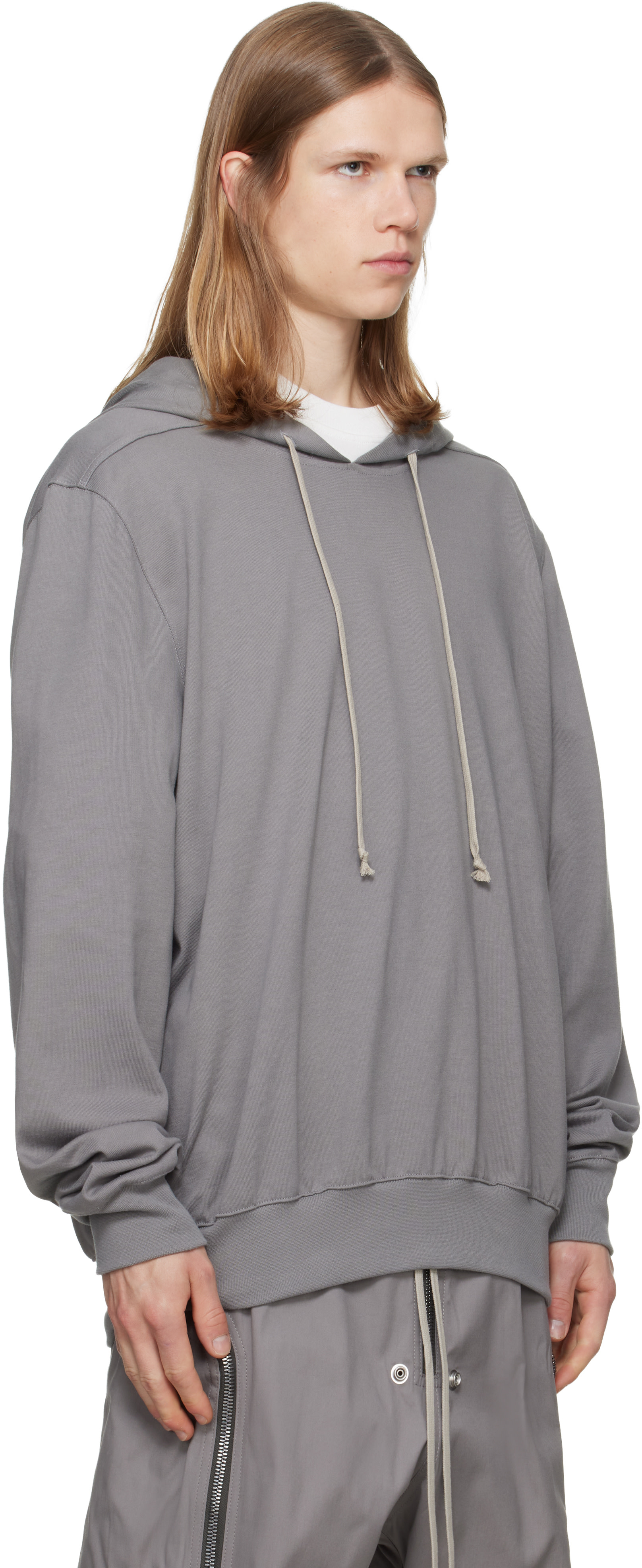 Rick Owens - Pull à capuche gris en jersey épais - Tower