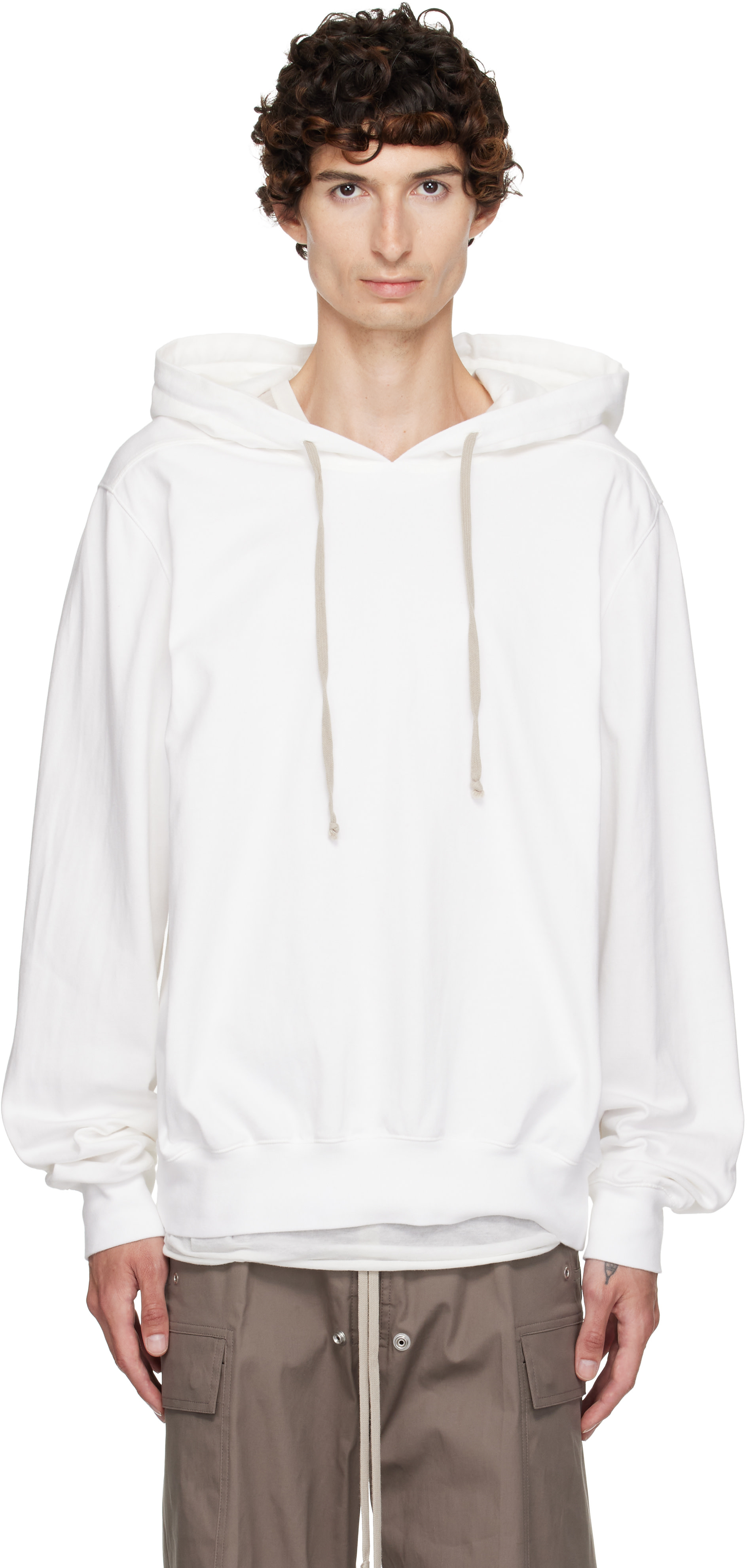 Rick Owens - Pull à capuche blanc cassé - Tower