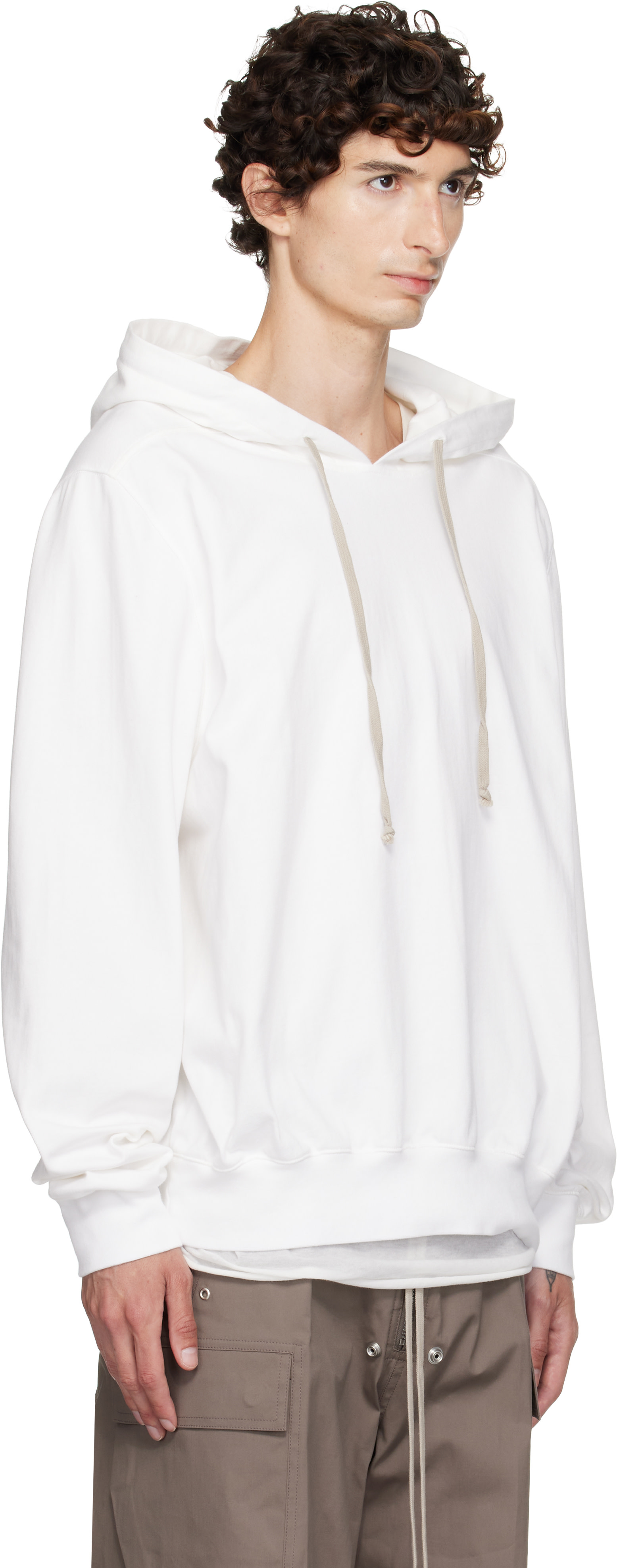 Rick Owens - Pull à capuche blanc cassé - Tower