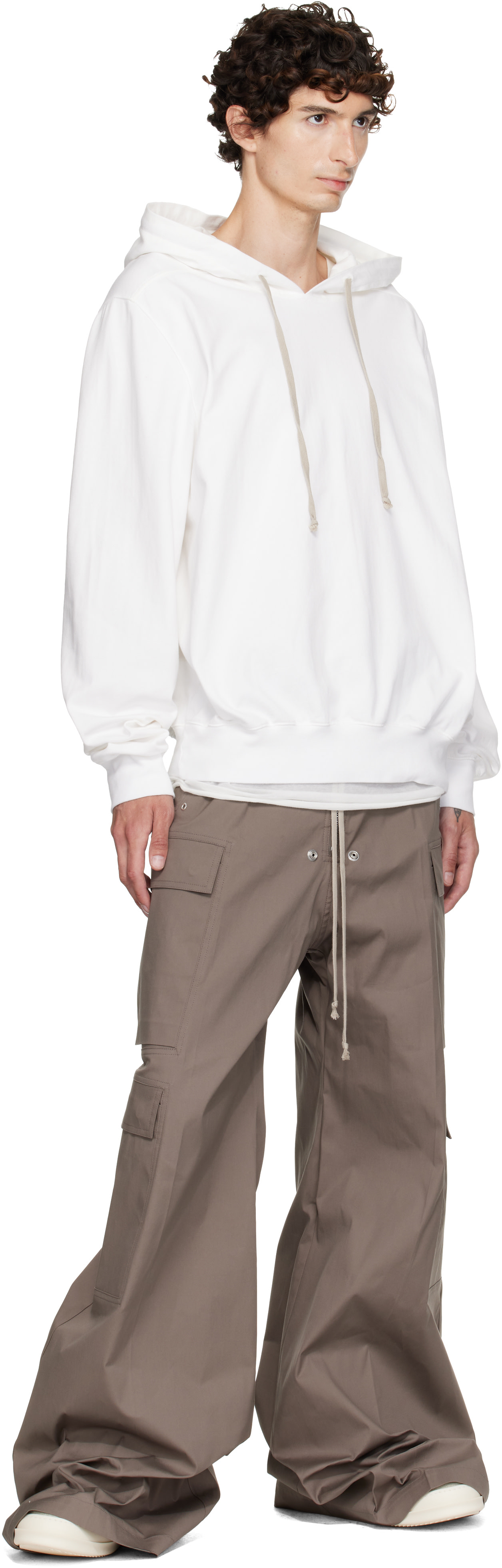 Rick Owens - Pull à capuche blanc cassé - Tower