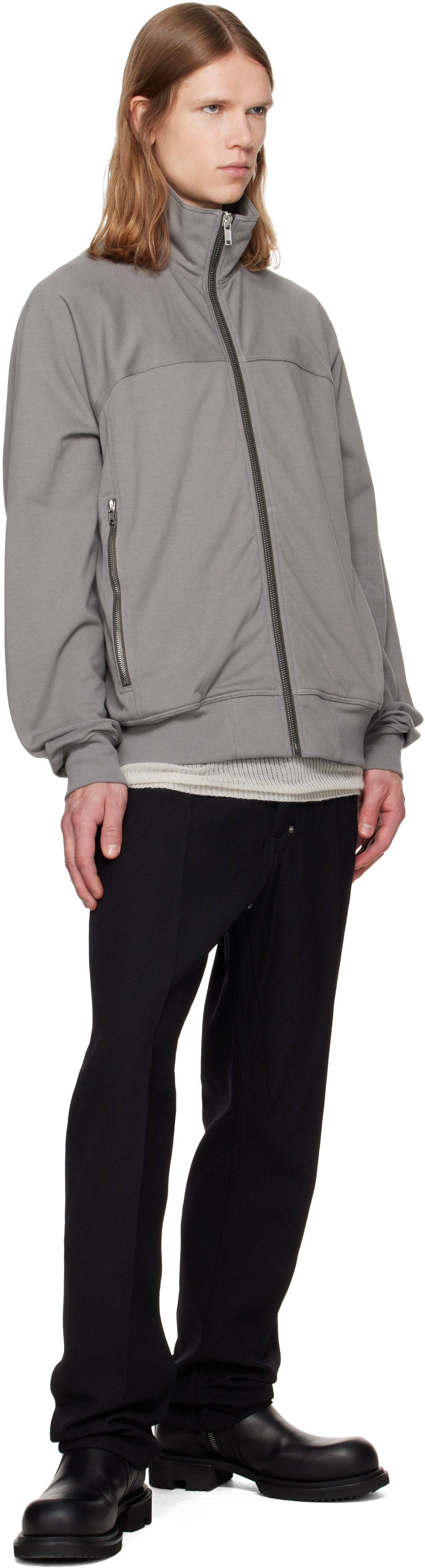 Rick Owens - Gray Tower Zipfront Jogger Jacket
