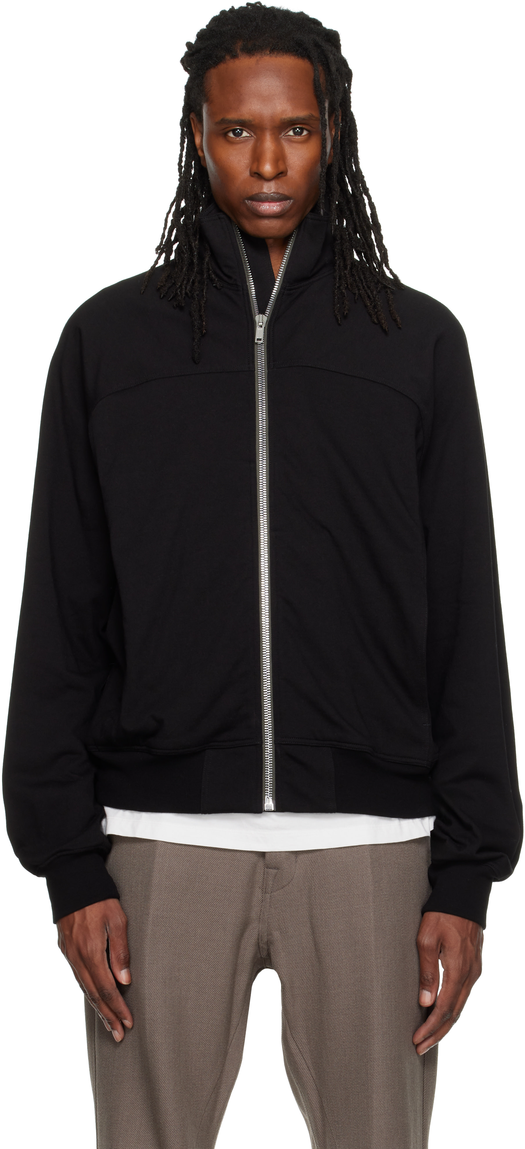 Rick Owens - Black Tower Zipfront Jogger Track Jacket
