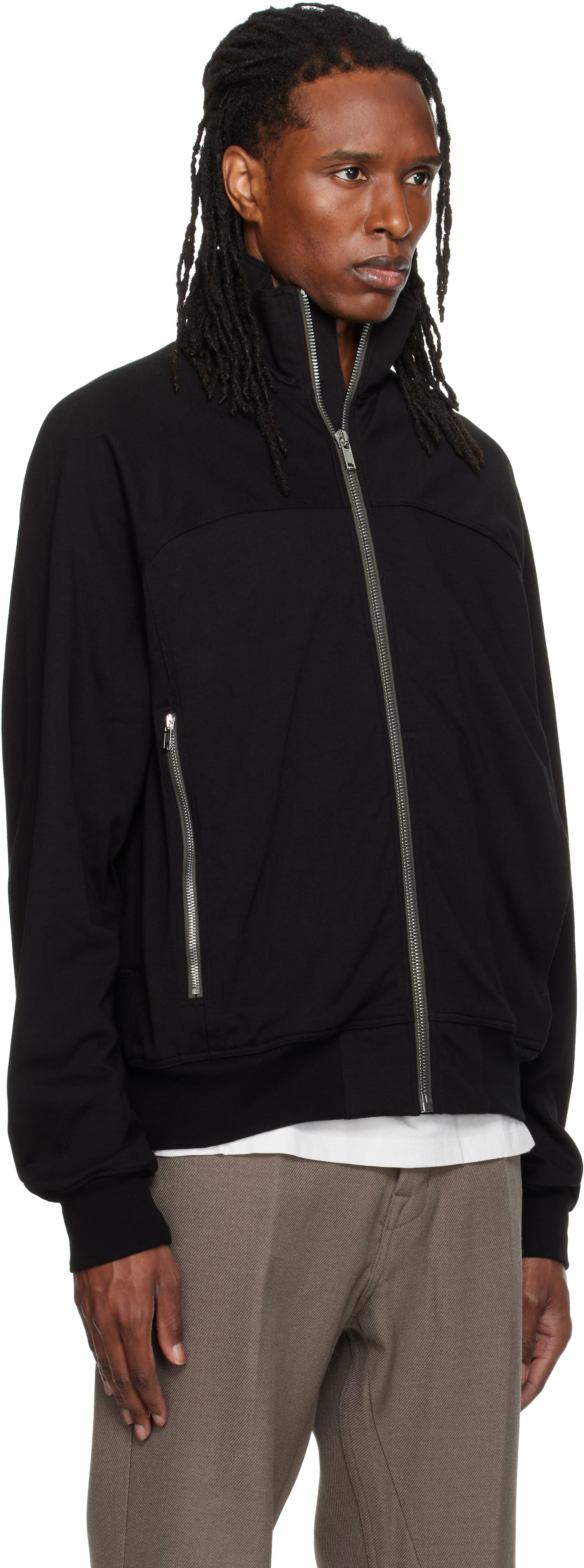 Rick Owens - Black Tower Zipfront Jogger Track Jacket