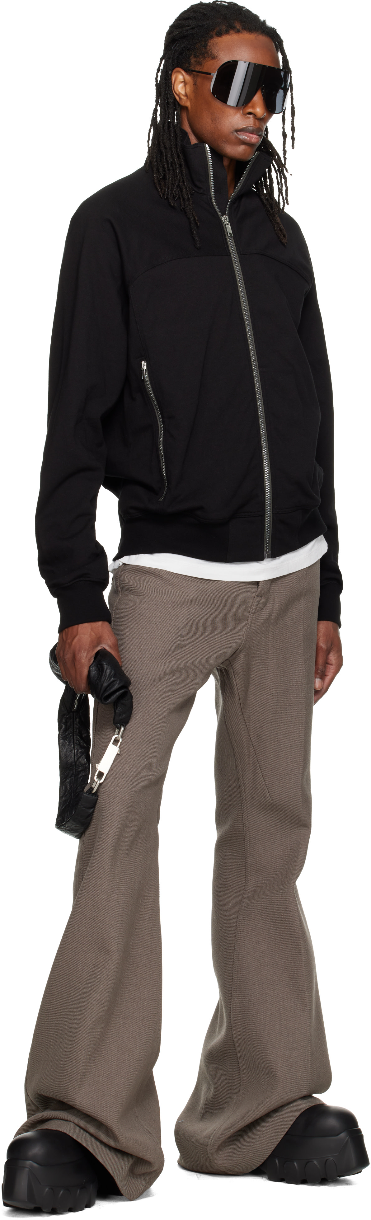 Rick Owens - Black Tower Zipfront Jogger Track Jacket