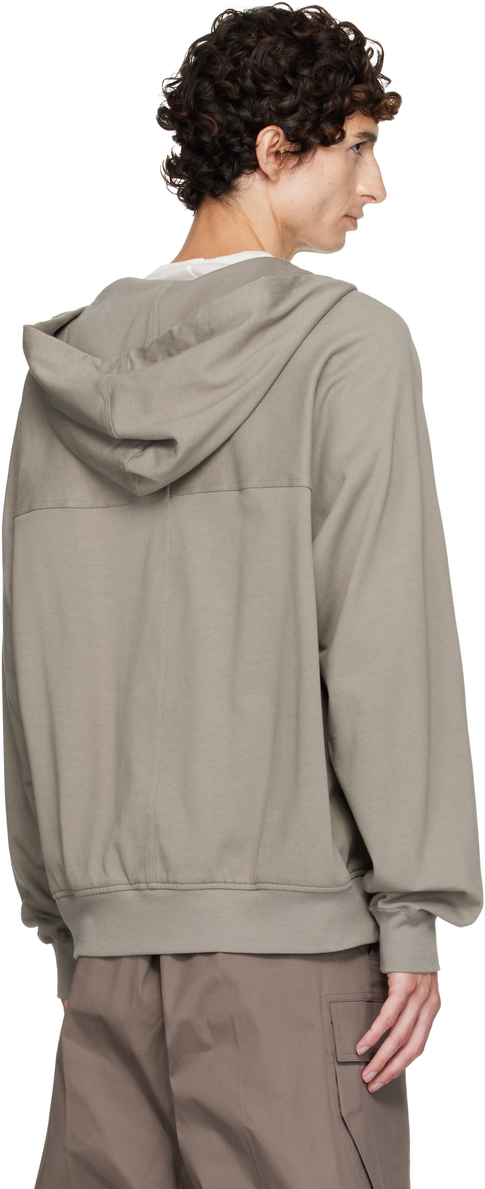 Rick Owens - Pull à capuche de style coupe-vent taupe - Tower