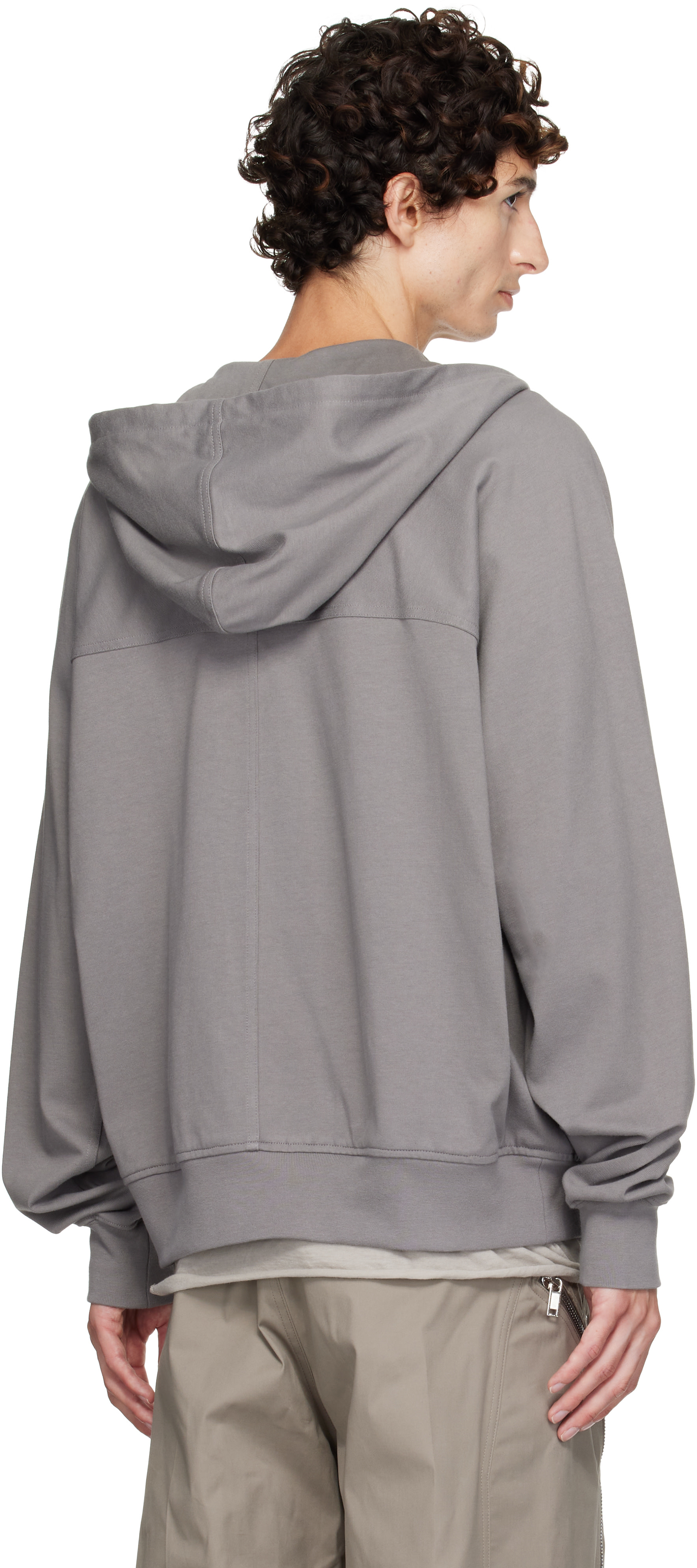 Rick Owens - Pull à capuche de style coupe-vent gris - Tower