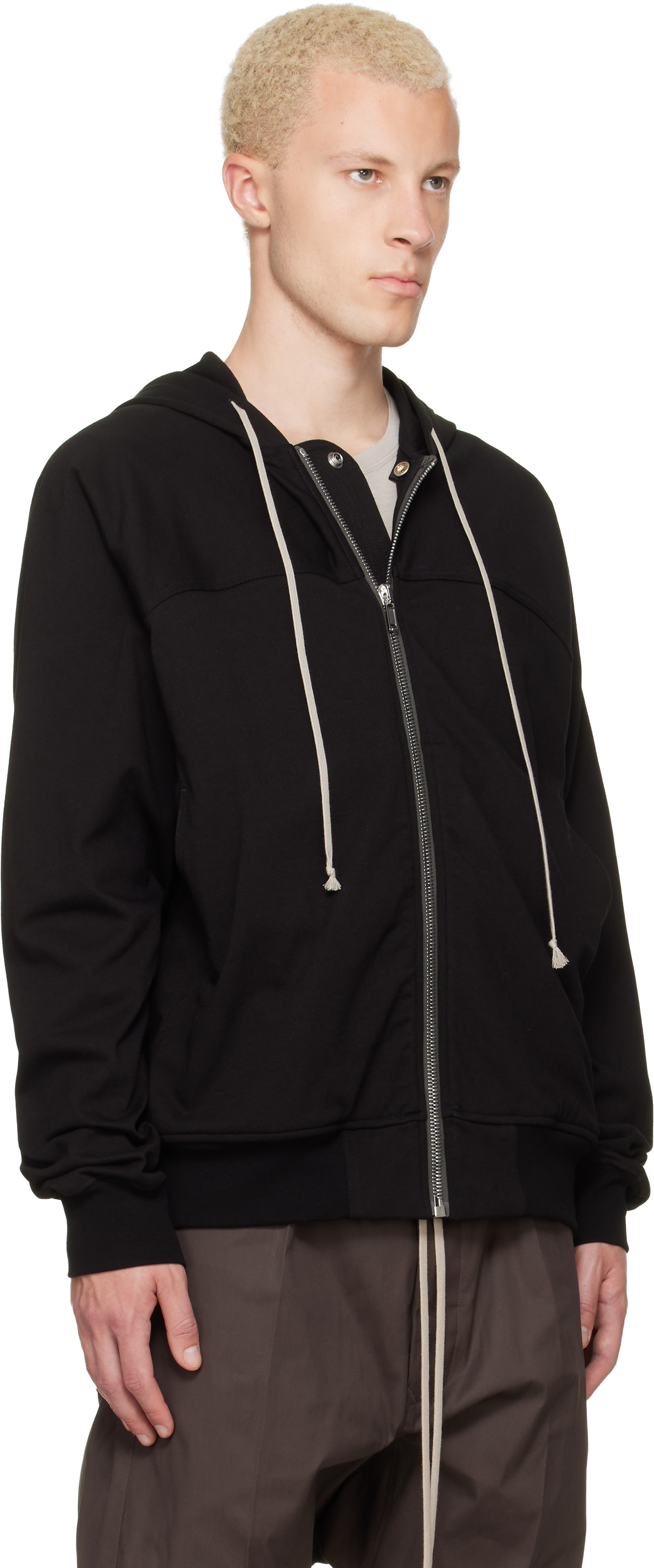 Rick Owens - Pull à capuche de style coupe-vent noir - Tower