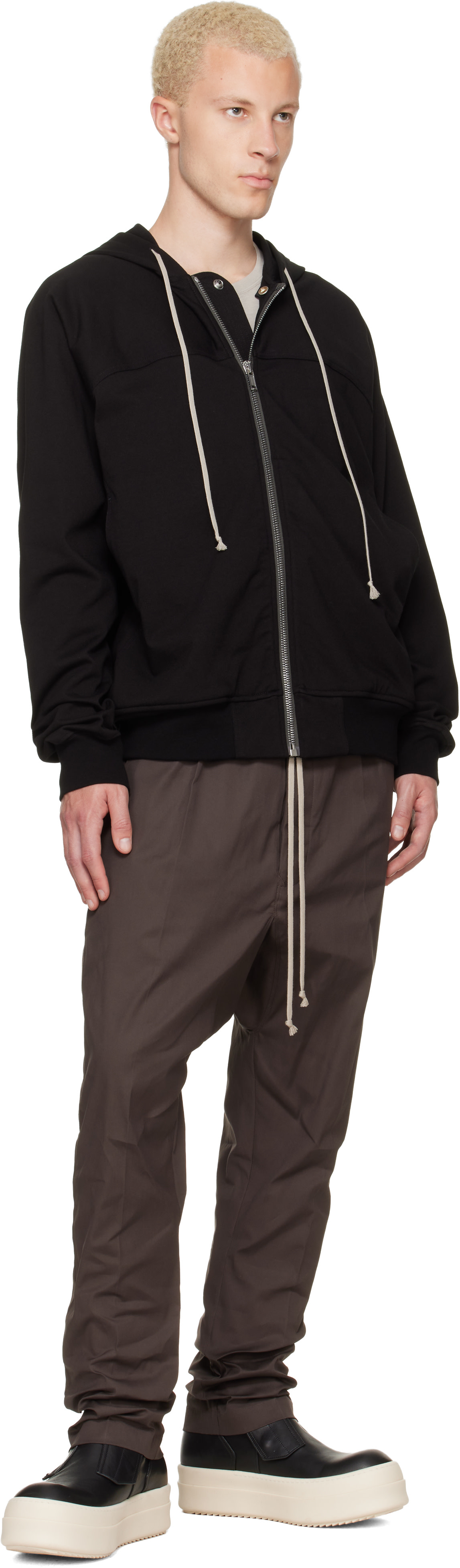 Rick Owens - Pull à capuche de style coupe-vent noir - Tower