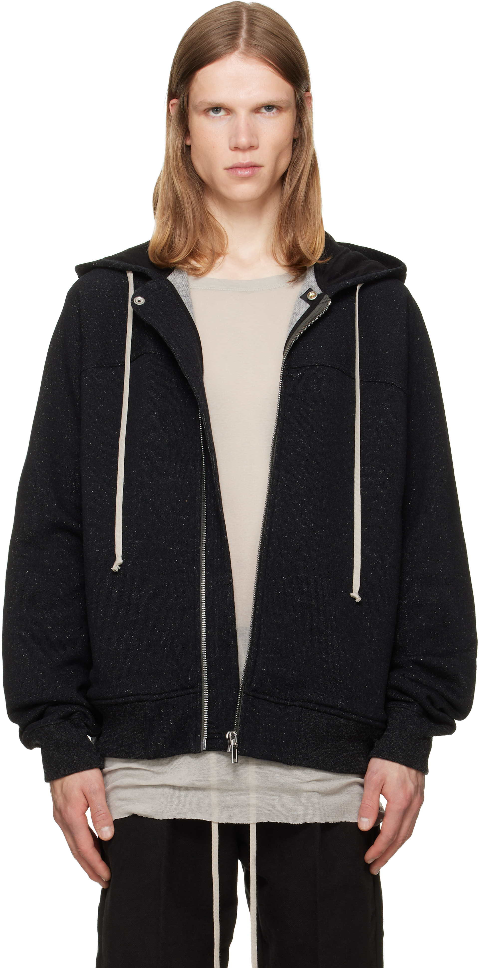 Rick Owens - Pull à capuche de style coupe-vent noir - Tower