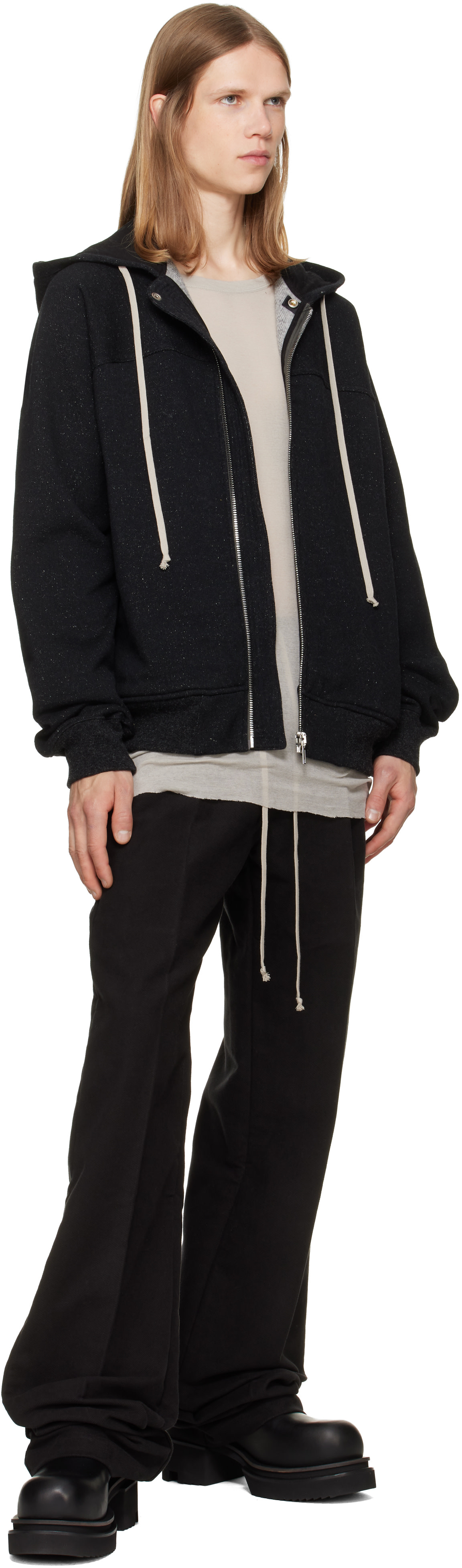 Rick Owens - Pull à capuche de style coupe-vent noir - Tower